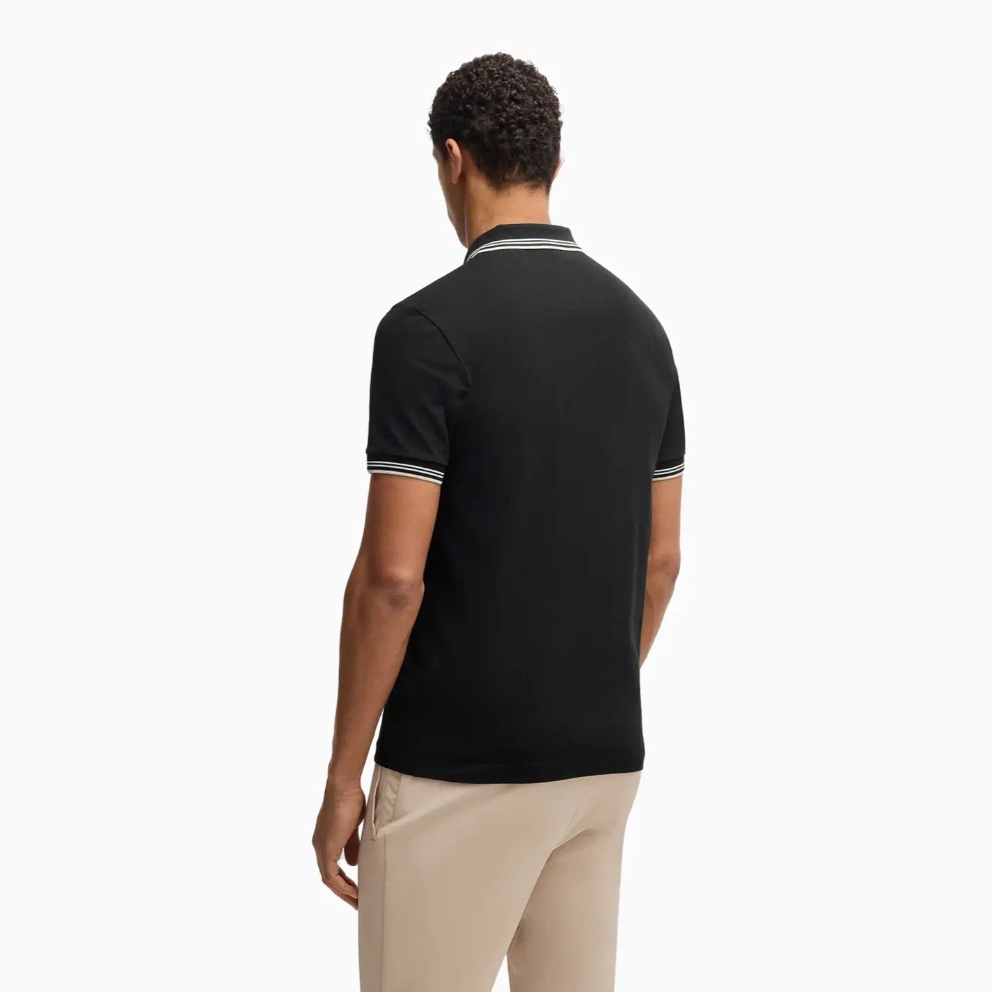 Men's Stretch Cotton Slim Fit Polo Shirt with Branding Hugo Boss - Tops and Bottoms USA