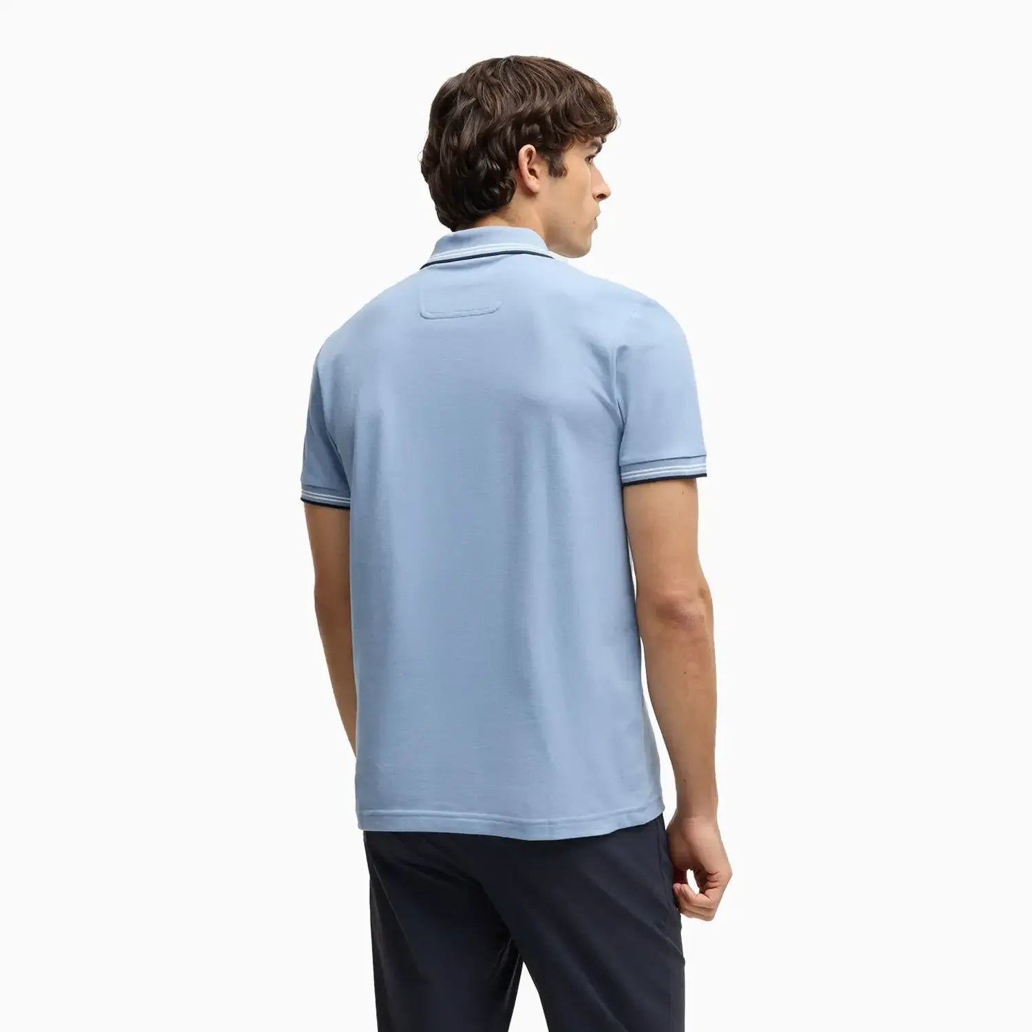 Men's Stretch Cotton Slim Fit Polo Shirt with Branding Hugo Boss - Tops and Bottoms USA