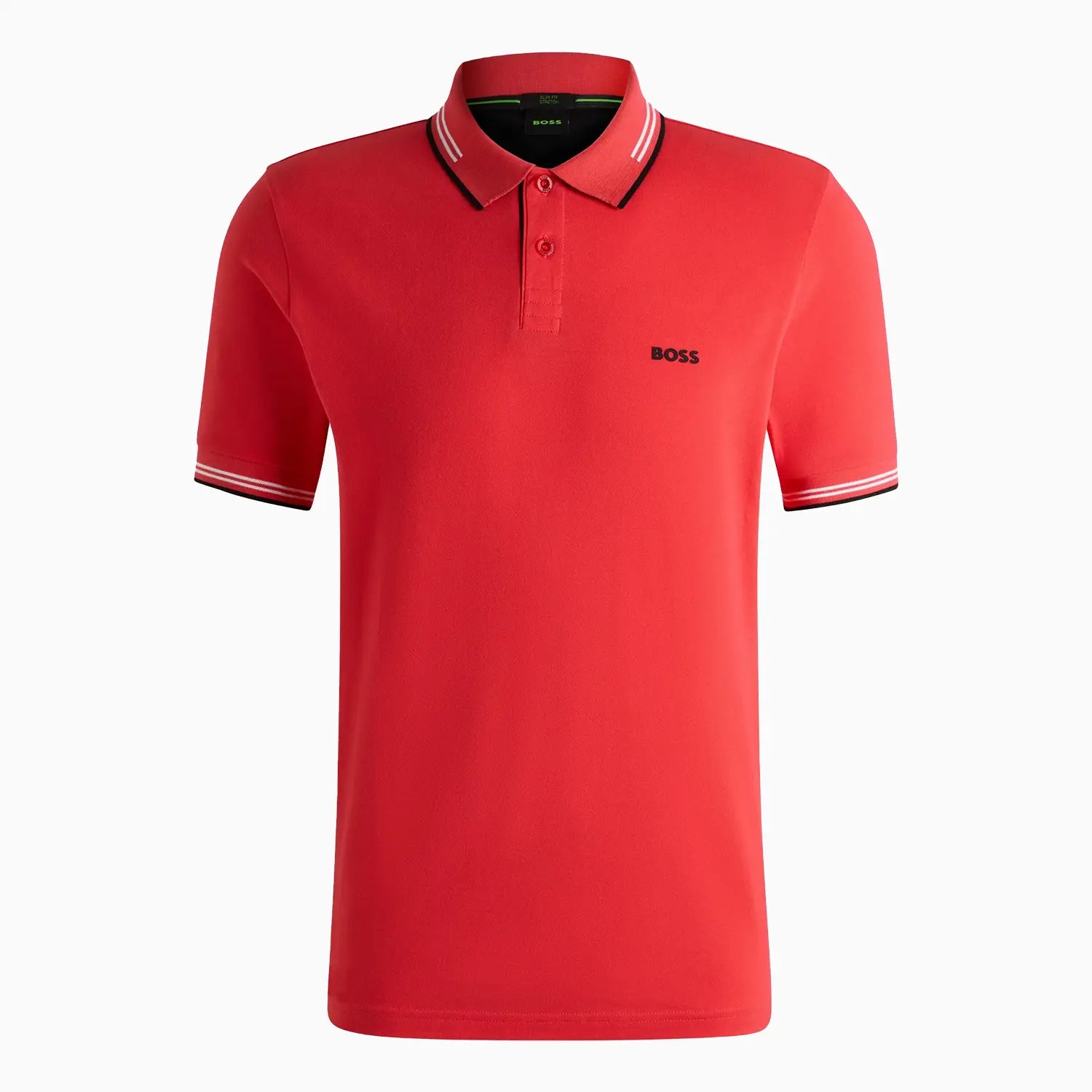 Men's Stretch Cotton Slim Fit Polo Shirt with Branding Hugo Boss - Tops and Bottoms USA