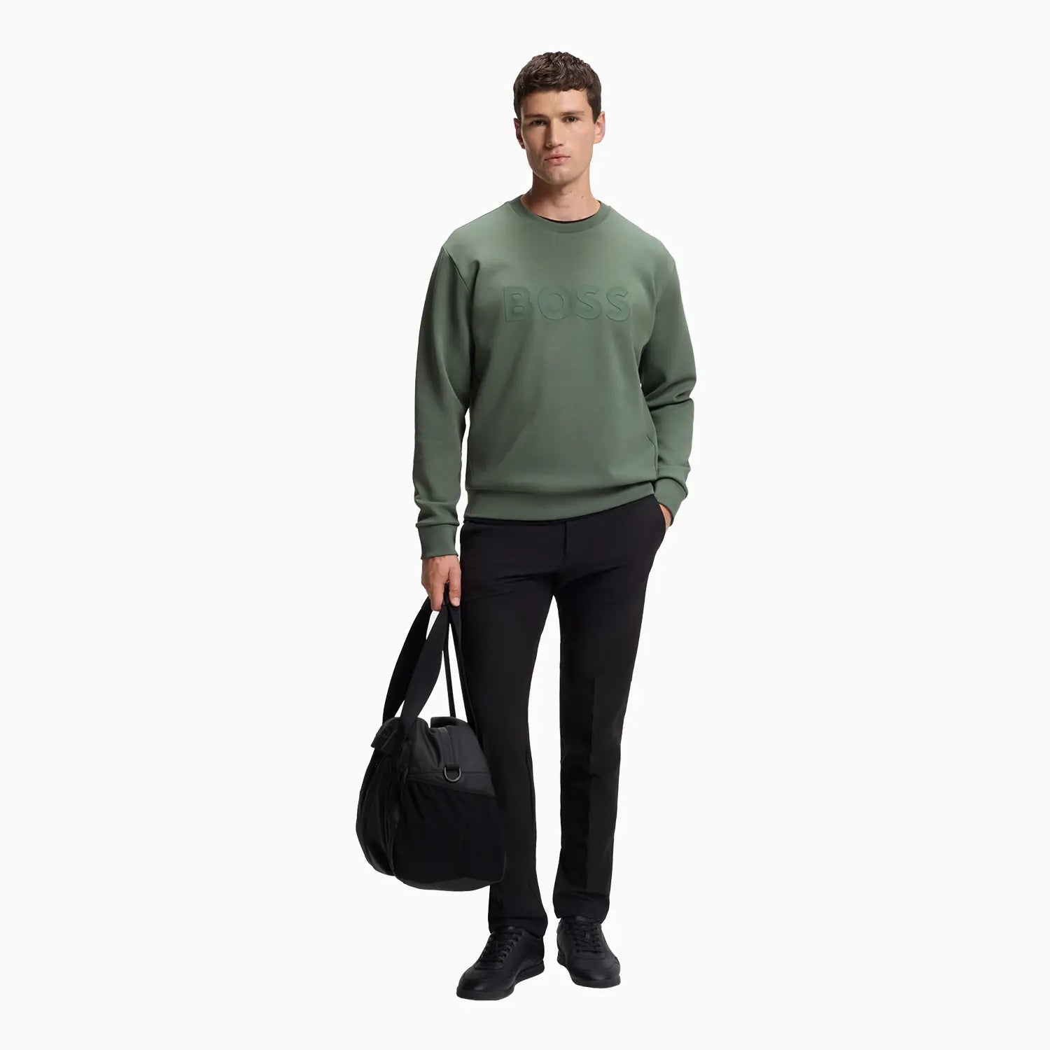 Men's Stretch Cotton Sweatshirt with Sandwich Logo Hugo Boss - Tops and Bottoms USA