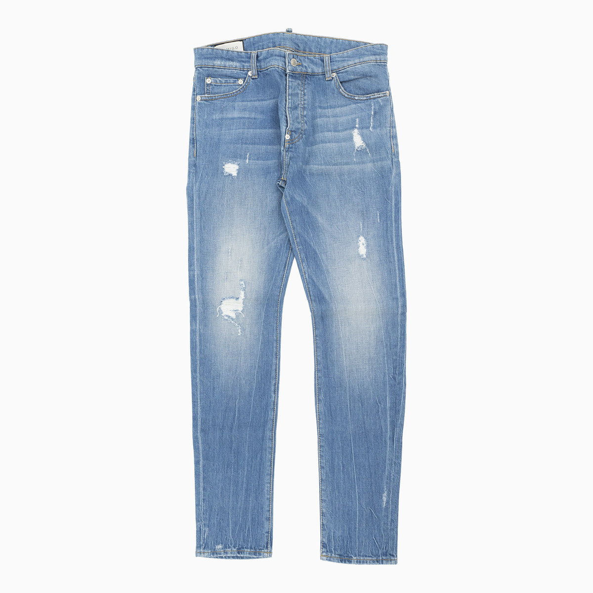 Men's Ribbed Light Blue Slim Denim Pant
