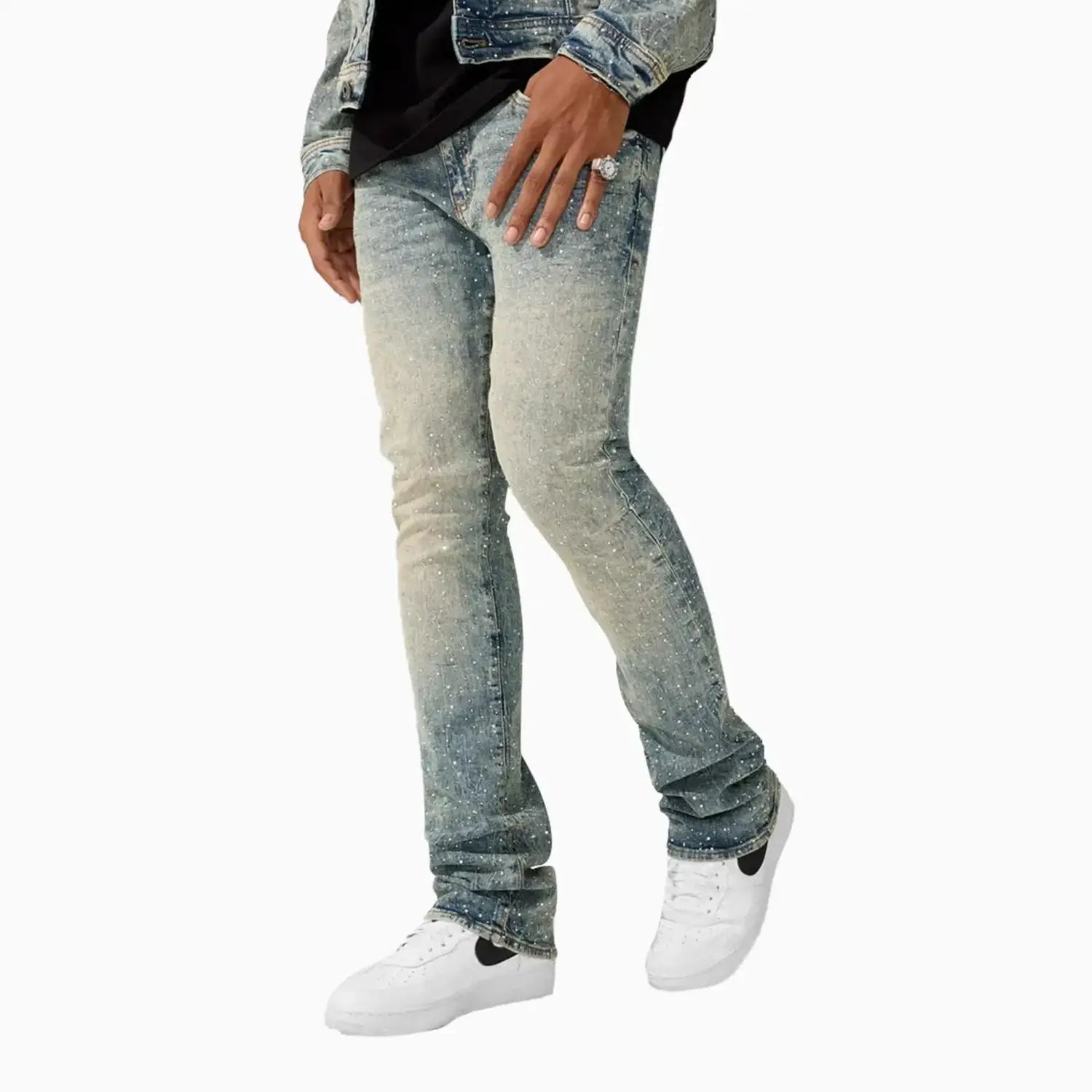 Men's Super Skinny Stacked Fit Denim Pant Jordan Craig - Tops and Bottoms USA