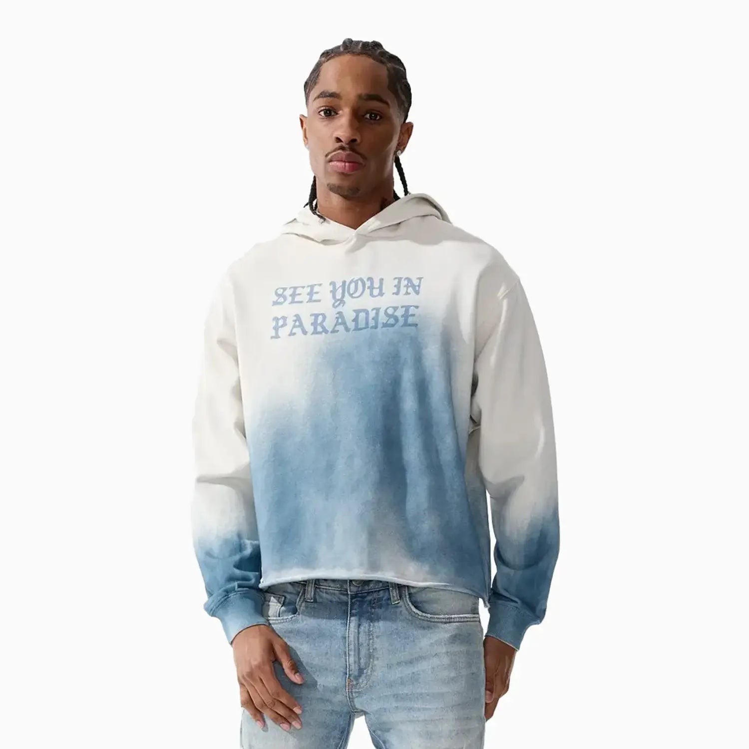 Men's Syip Cropped Pull Over Hoodie Jordan Craig - Tops and Bottoms USA