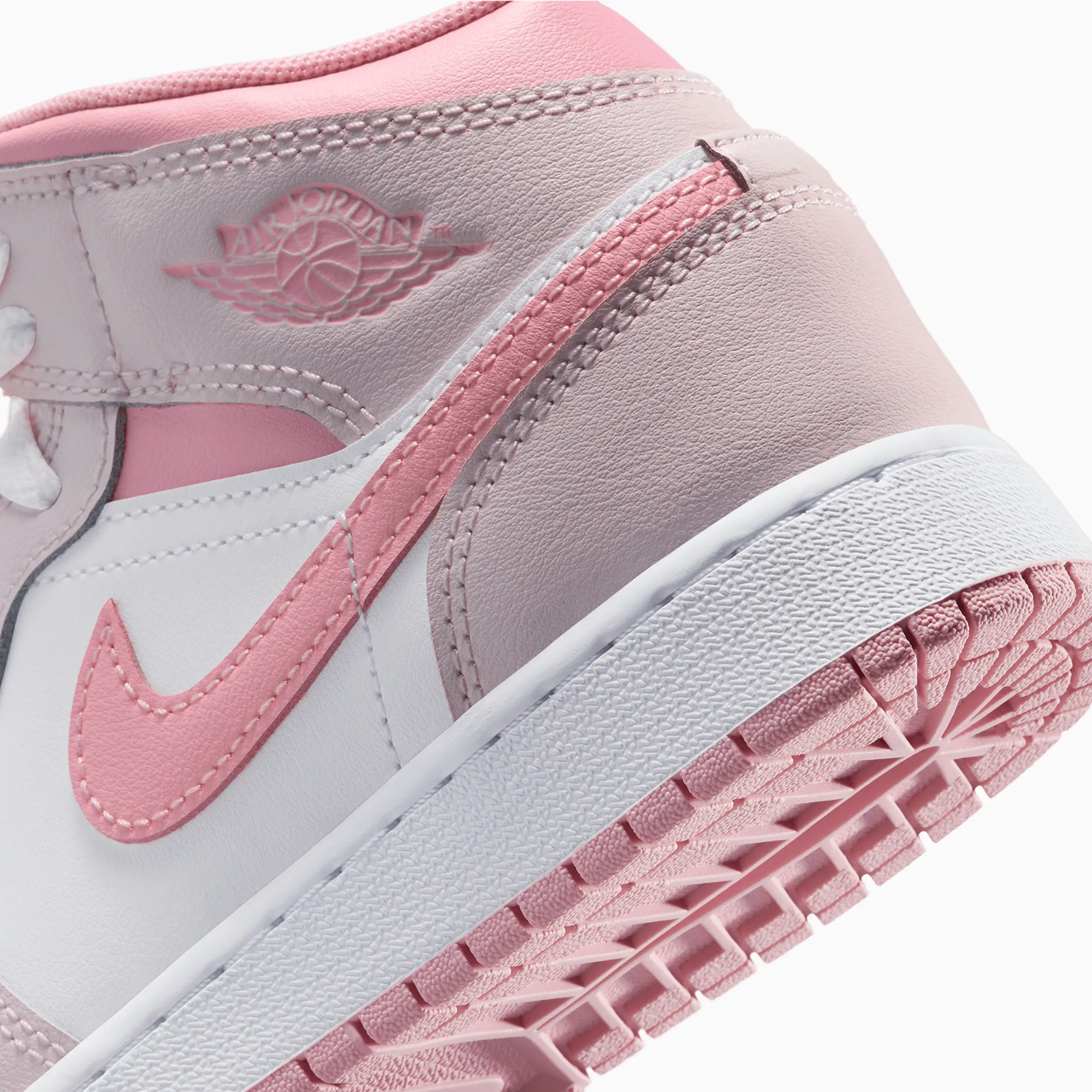 Kid's Air Jordan 1 Mid "Pearl Pink White" Grade School
