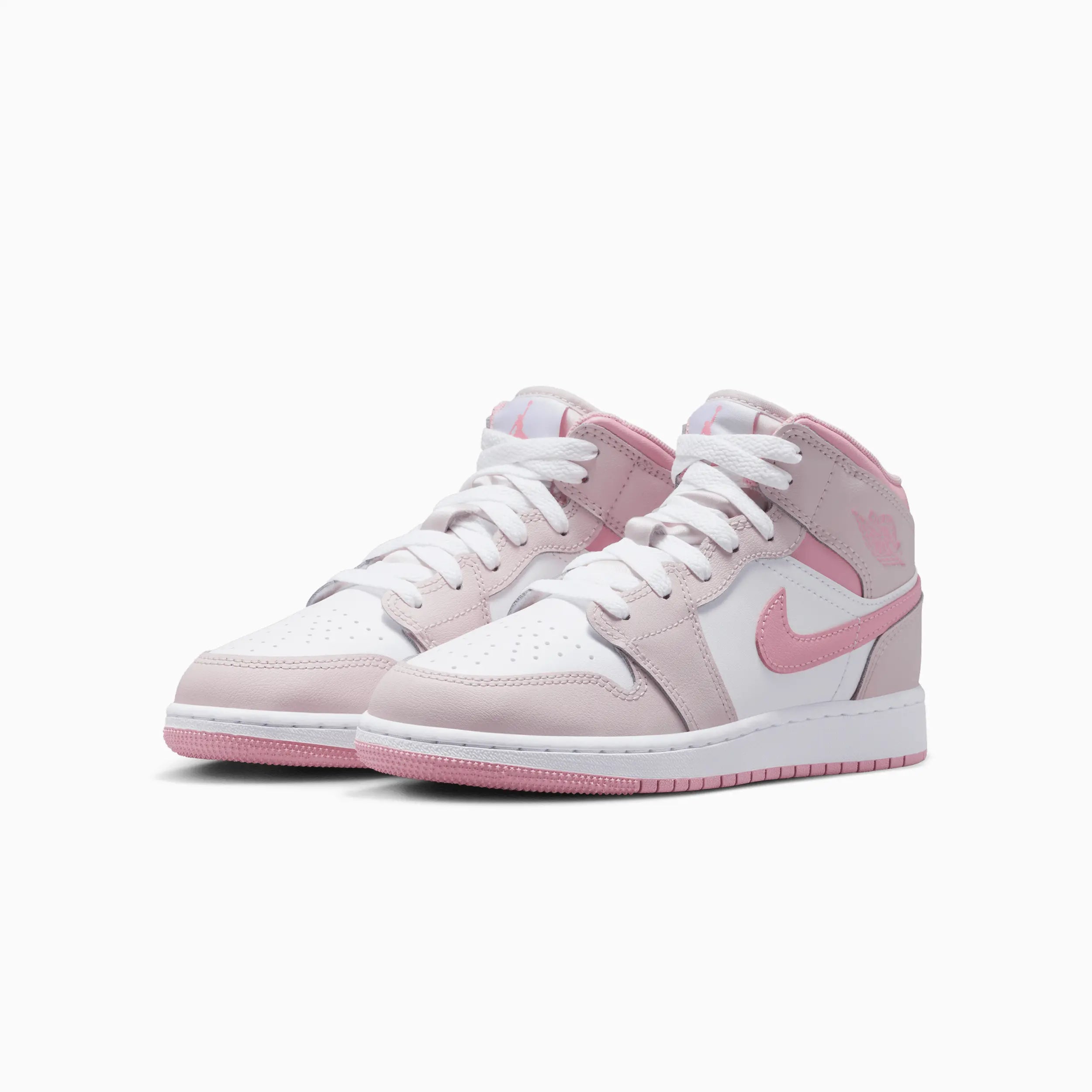 Kid's Air Jordan 1 Mid "Pearl Pink White" Grade School
