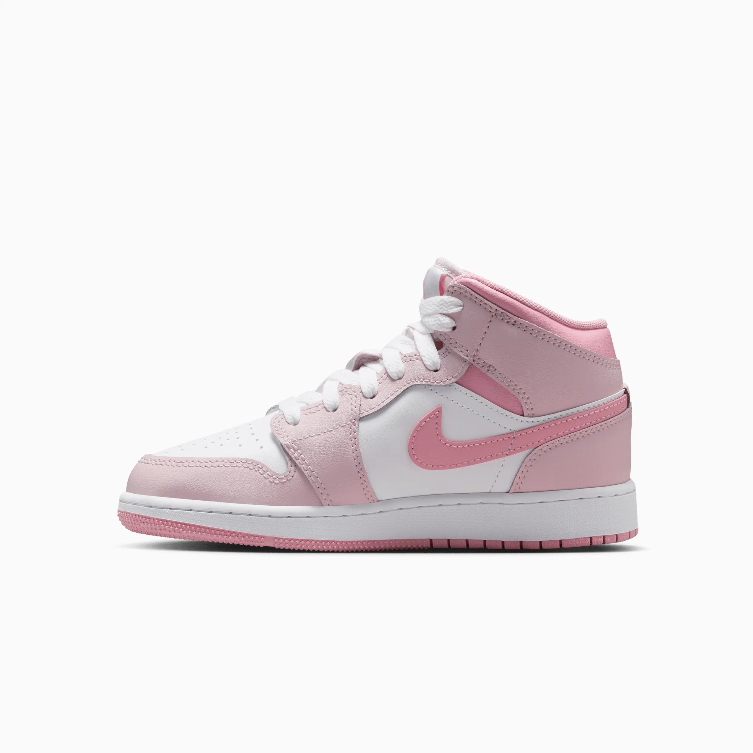Kid's Air Jordan 1 Mid "Pearl Pink White" Grade School