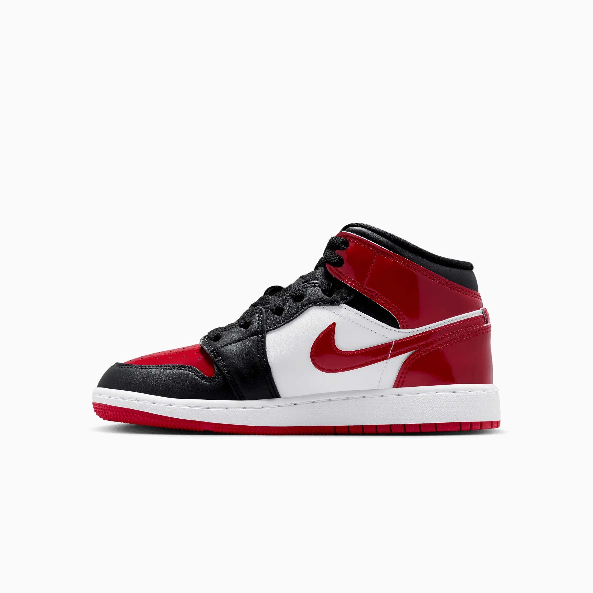 Kid's Air Jordan 1 Mid SE "Patent Bred Toe" Grade School