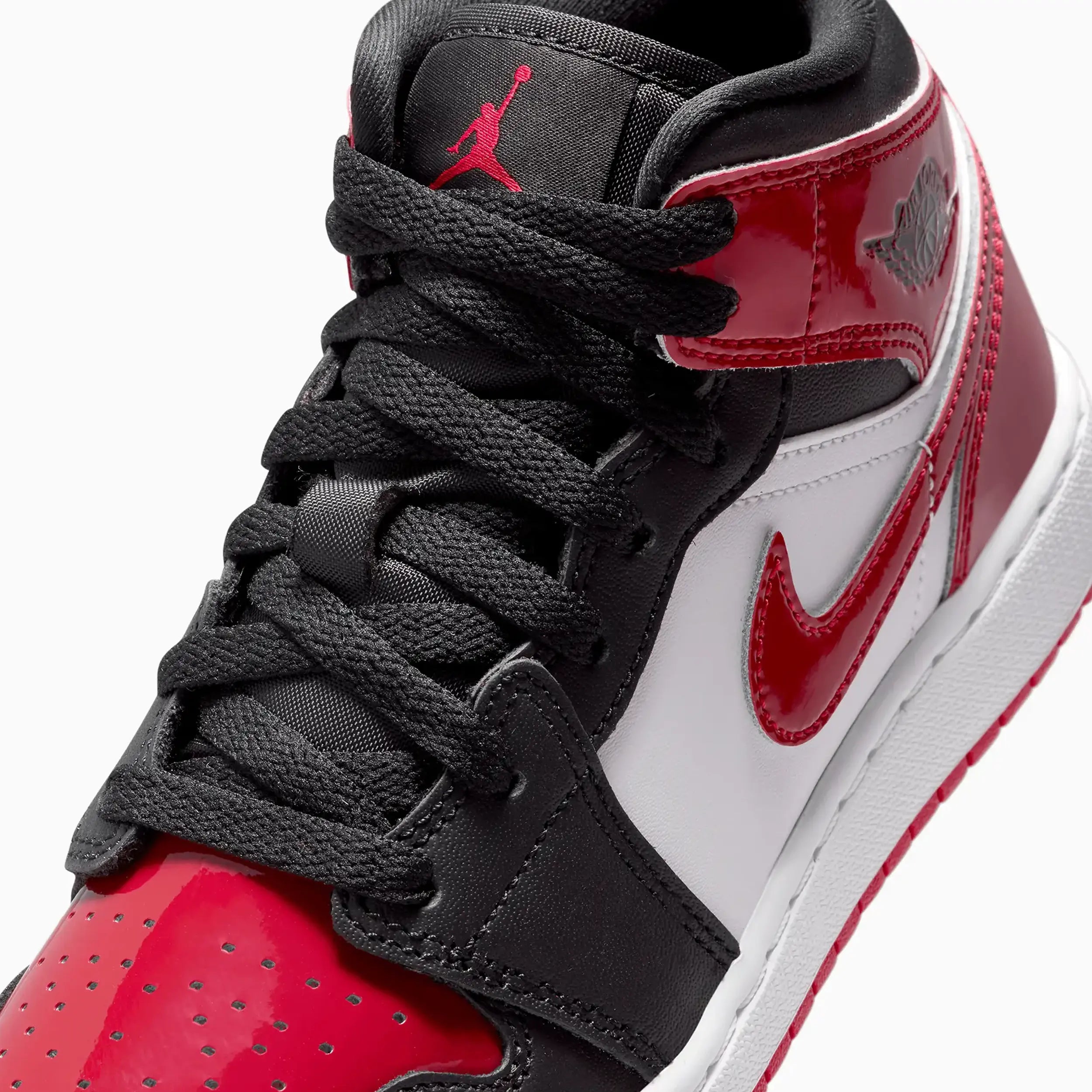 Kid's Air Jordan 1 Mid SE "Patent Bred Toe" Grade School