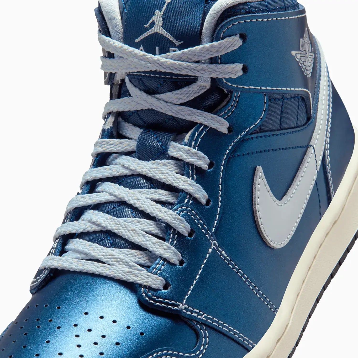Women's Air Jordan 1 Mid SE "Metallic Blue Quilted"