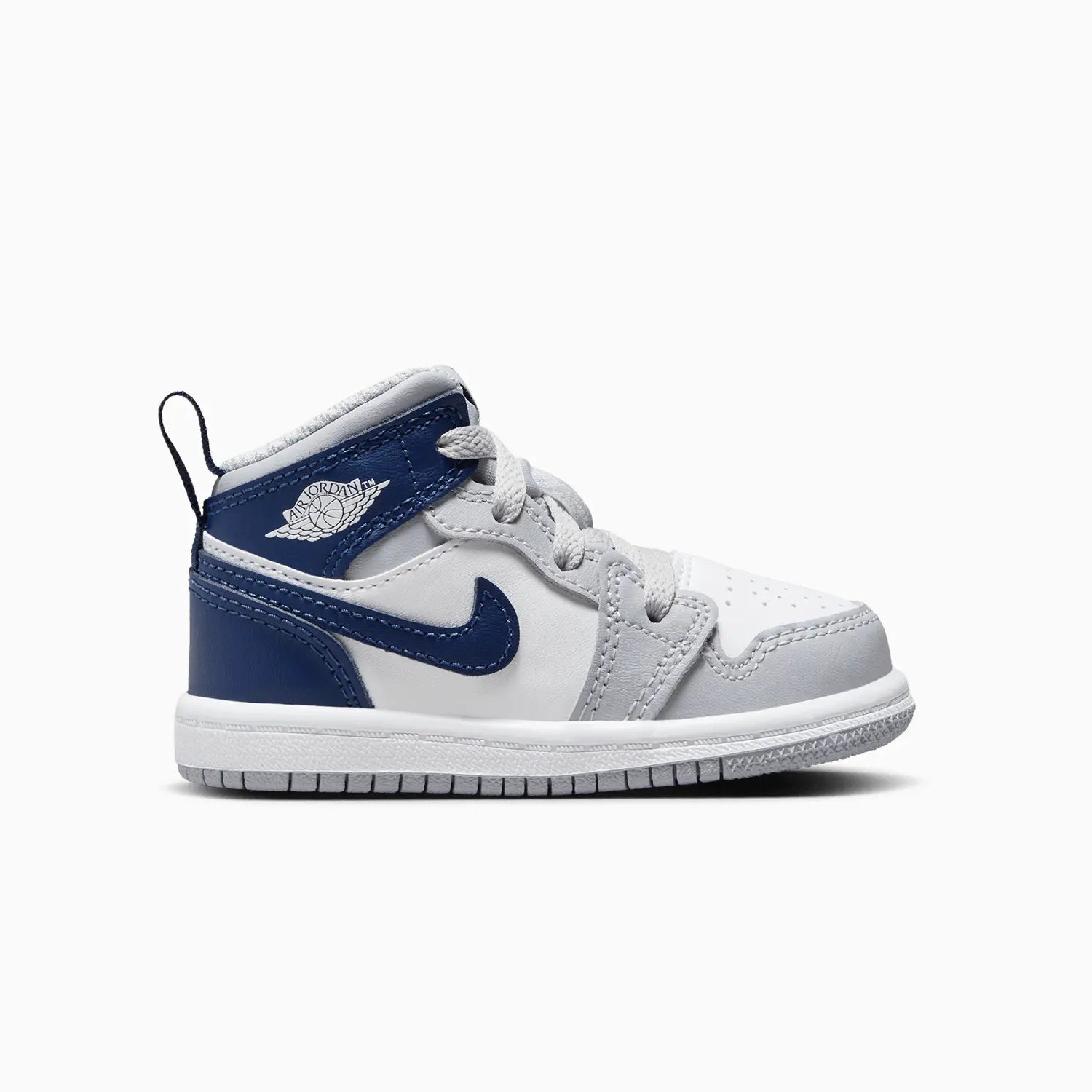 Jordan 1 Mid Shoes Toddler 8T White Midnight Navy Wolf Grey