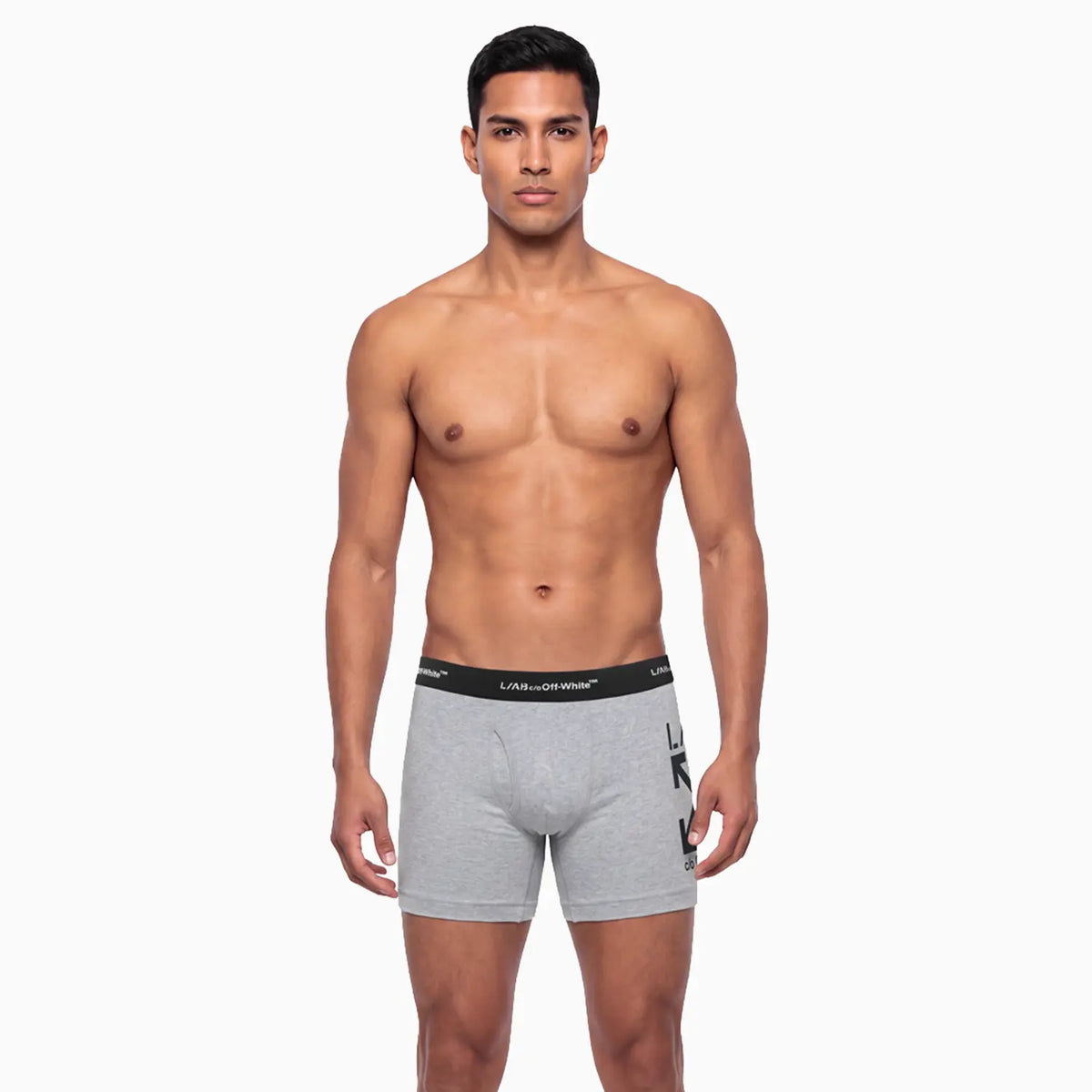 Men's 6 Inch No-Fly Cotton Boxer Brief Pack Of 3 L AB Off White - Tops and Bottoms USA
