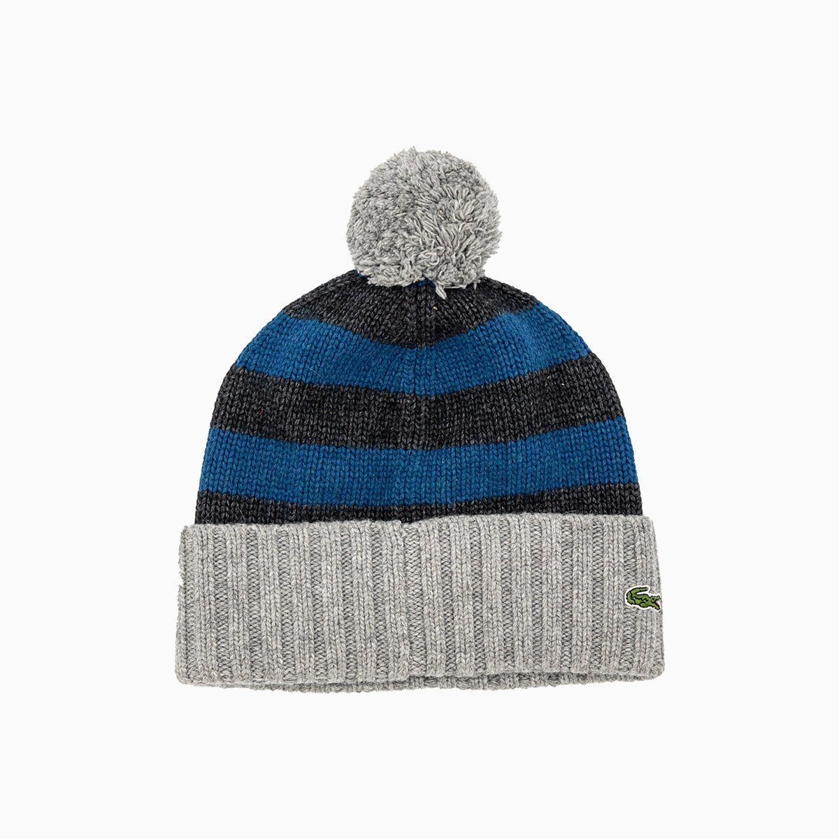 Green Croc Cotton Toboggan Beanie Hat Lacoste - Tops and Bottoms USA