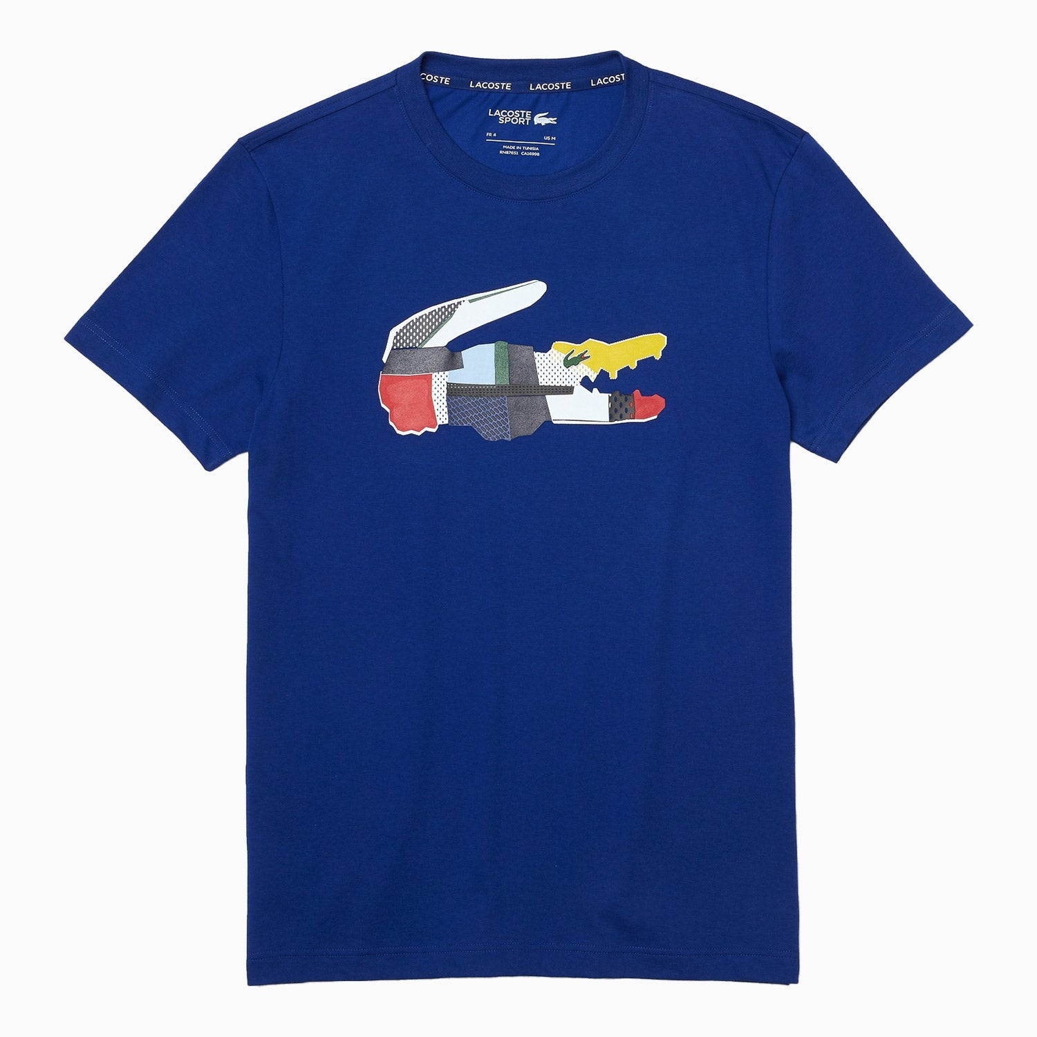 Men's Sport Patchwork Crocodile Print Cotton T Shirt