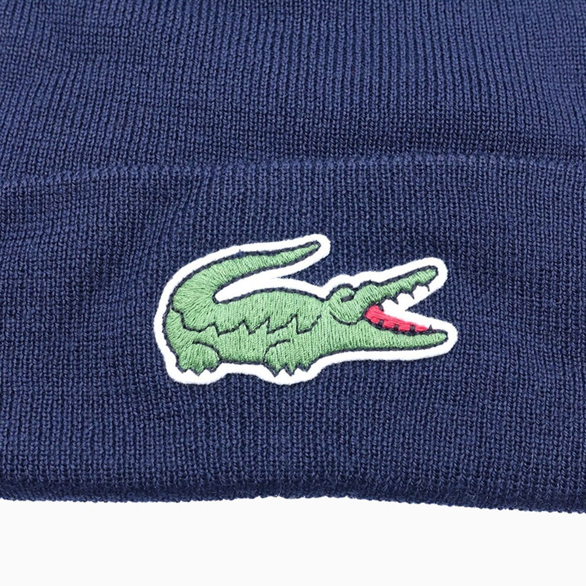 Ribbed Wool Turned Edge Beanie Hat Lacoste - Tops and Bottoms USA