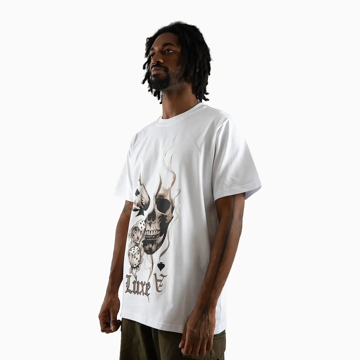 Men's Ace of Spades Skull Graphic Short Sleeve T-Shirt Luxe - Tops and Bottoms USA