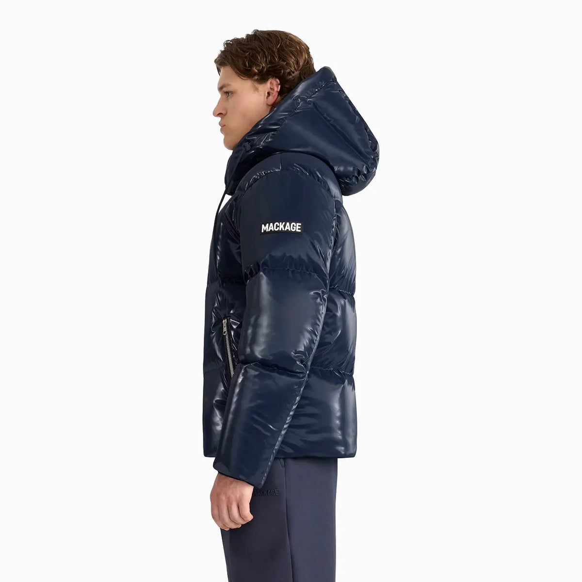 Men's KENT-GLO High-Gloss Removable Hooded Down Jacket
