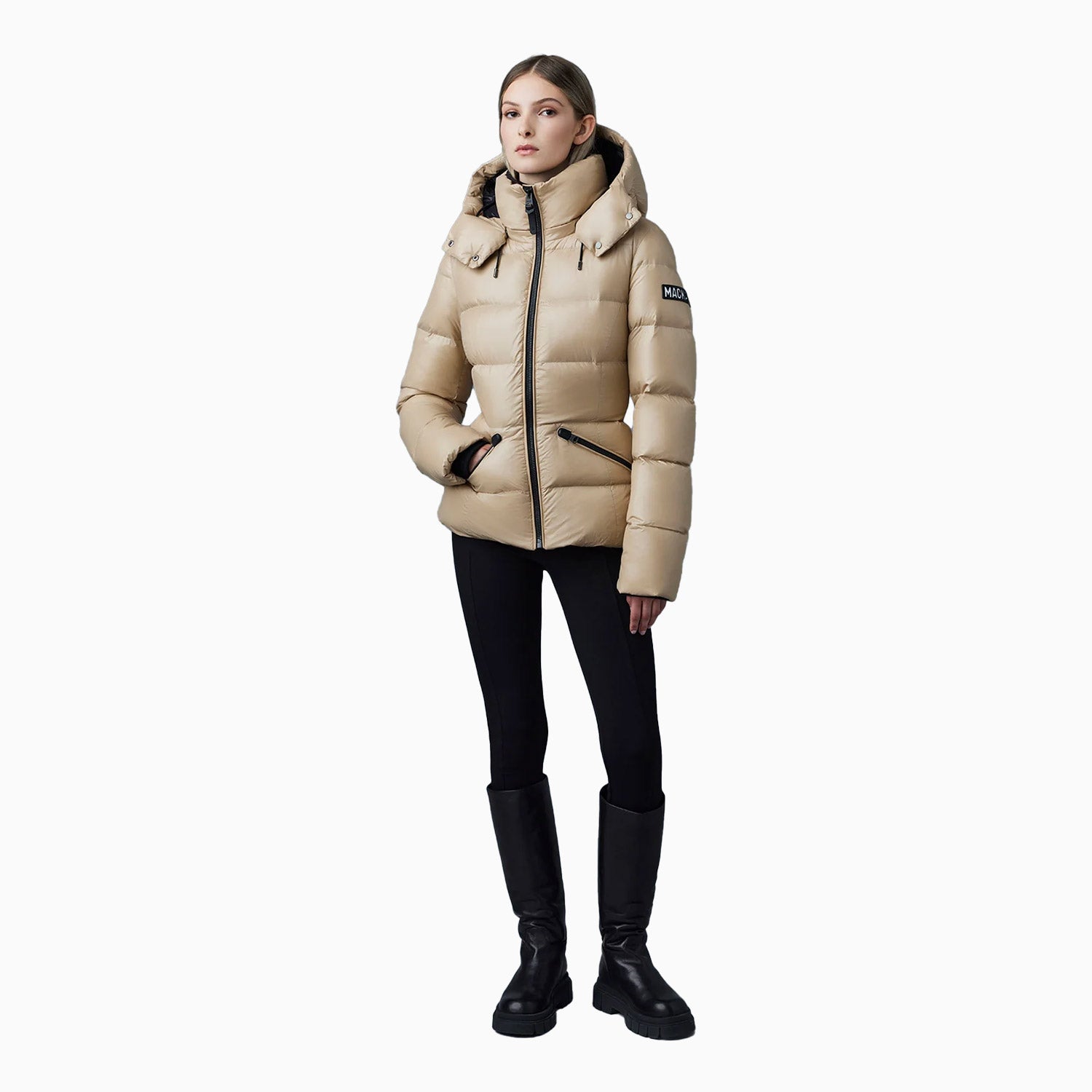 Mackage Women's MADALYN Lustrous Light Down Jacket With Hood
