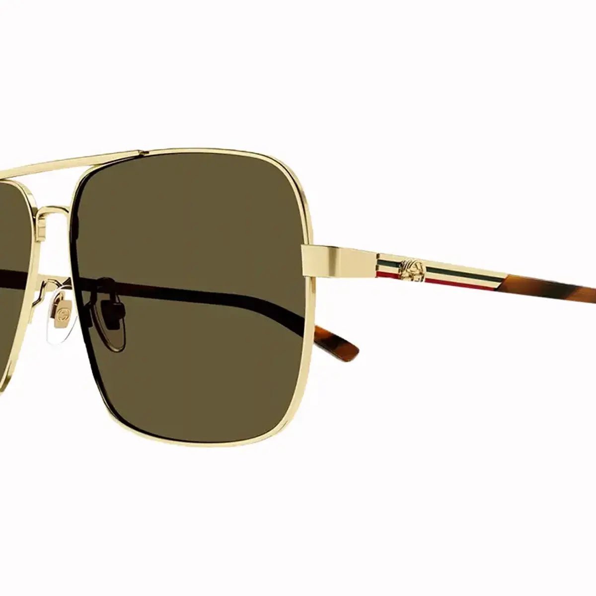 Men's Gucci Metal Gold Brown Sunglasses Gucci - Tops and Bottoms USA