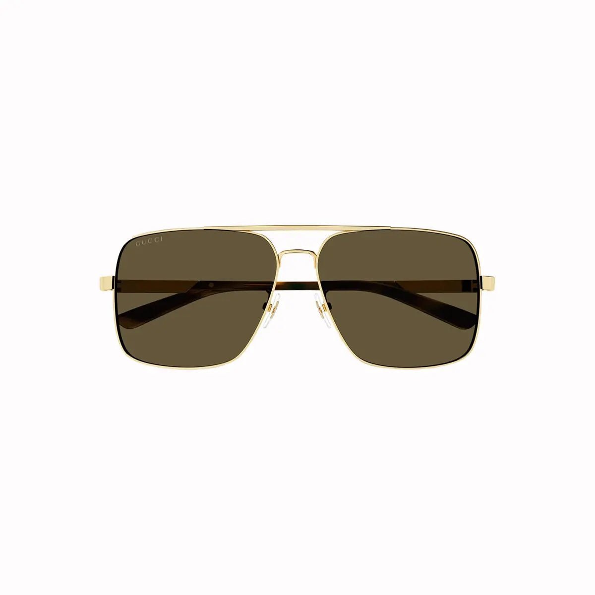 Men's Gucci Metal Gold Brown Sunglasses Gucci - Tops and Bottoms USA