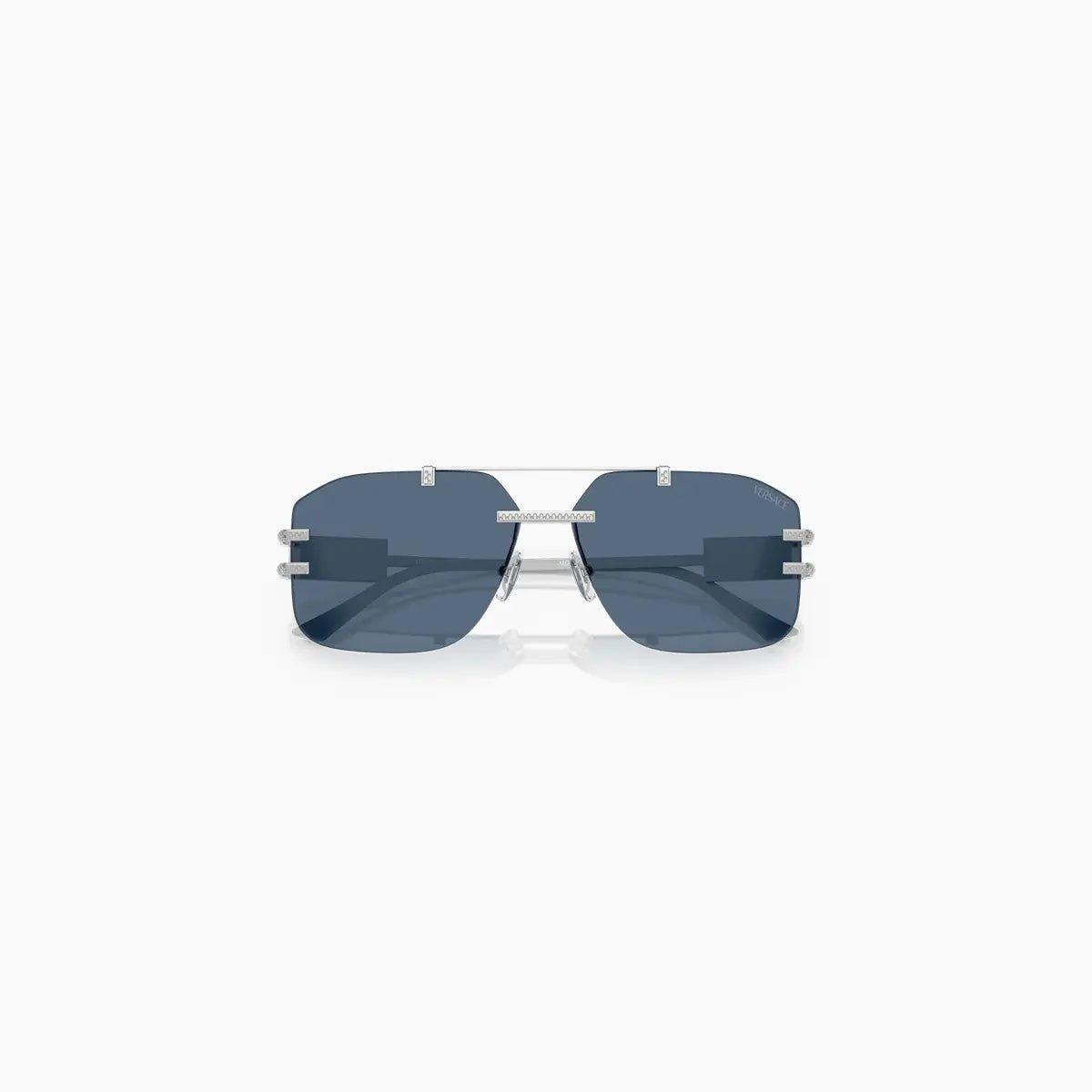 Men's Varsace Metal Silver Blue Sunglasses Versace - Tops and Bottoms USA