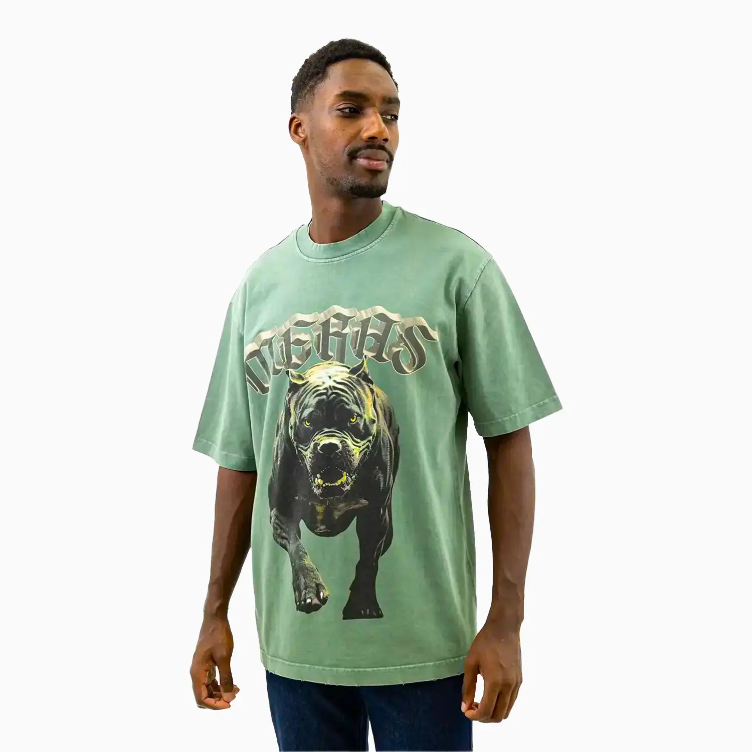 Men's Bull Dog Crew Neck T-Shirt Meras - Tops and Bottoms USA