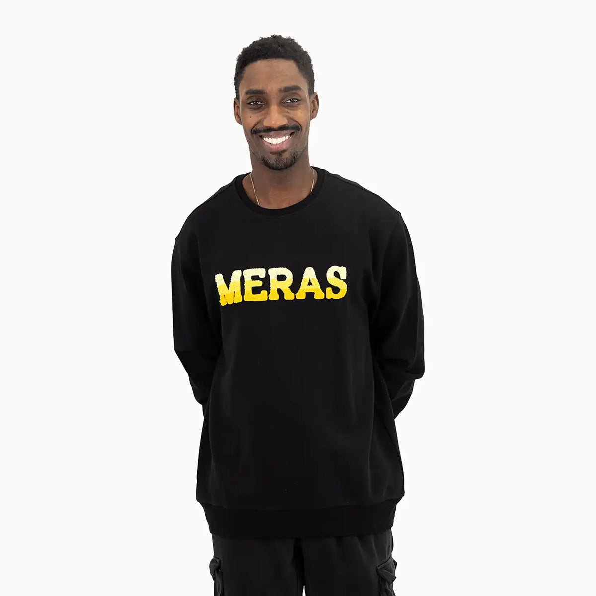 Men's Chenille Patch Crew Neck Sweatshirt Meras - Tops and Bottoms USA
