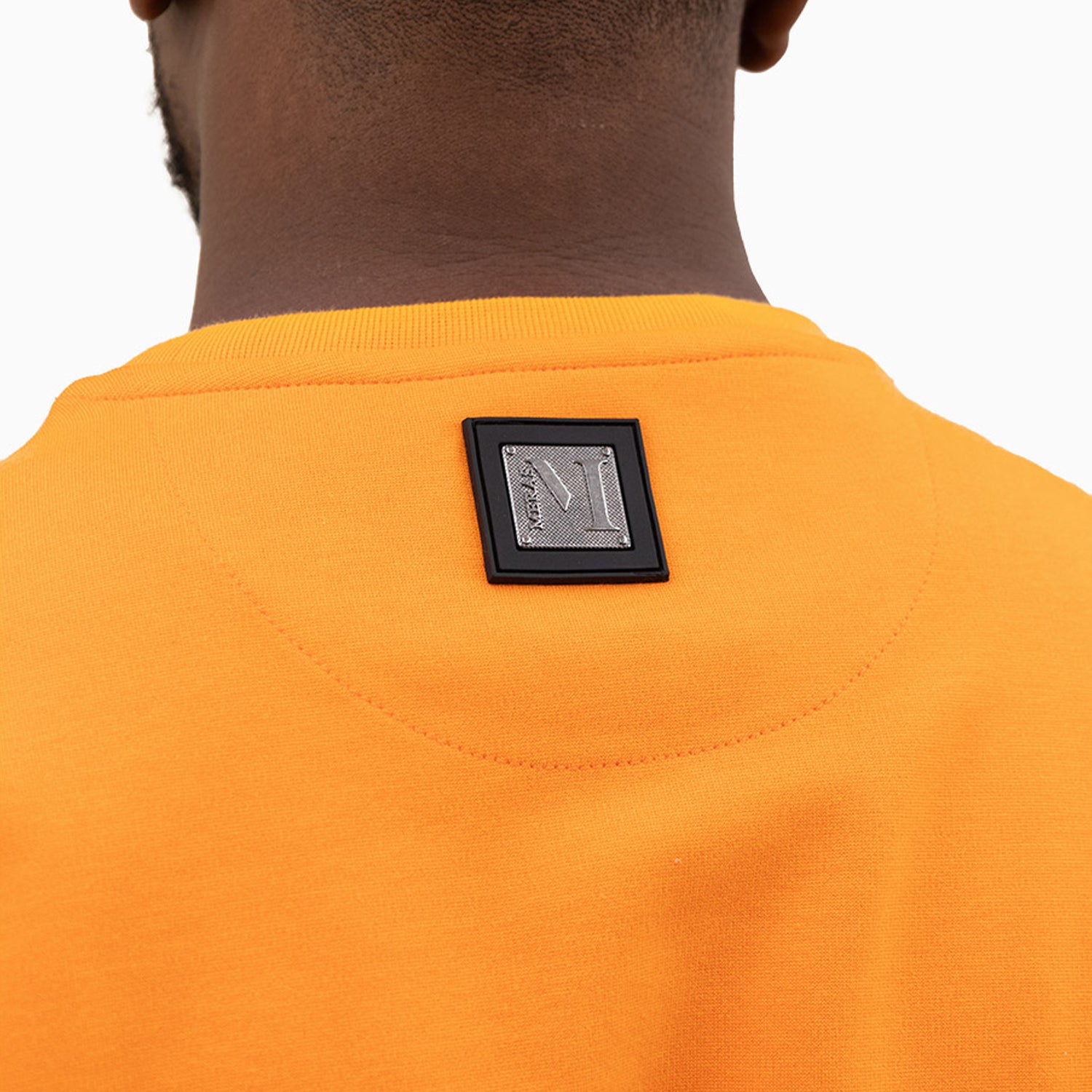 meras-mens-classic-logo-crew-neck-sweatshirt-mc2308-orange