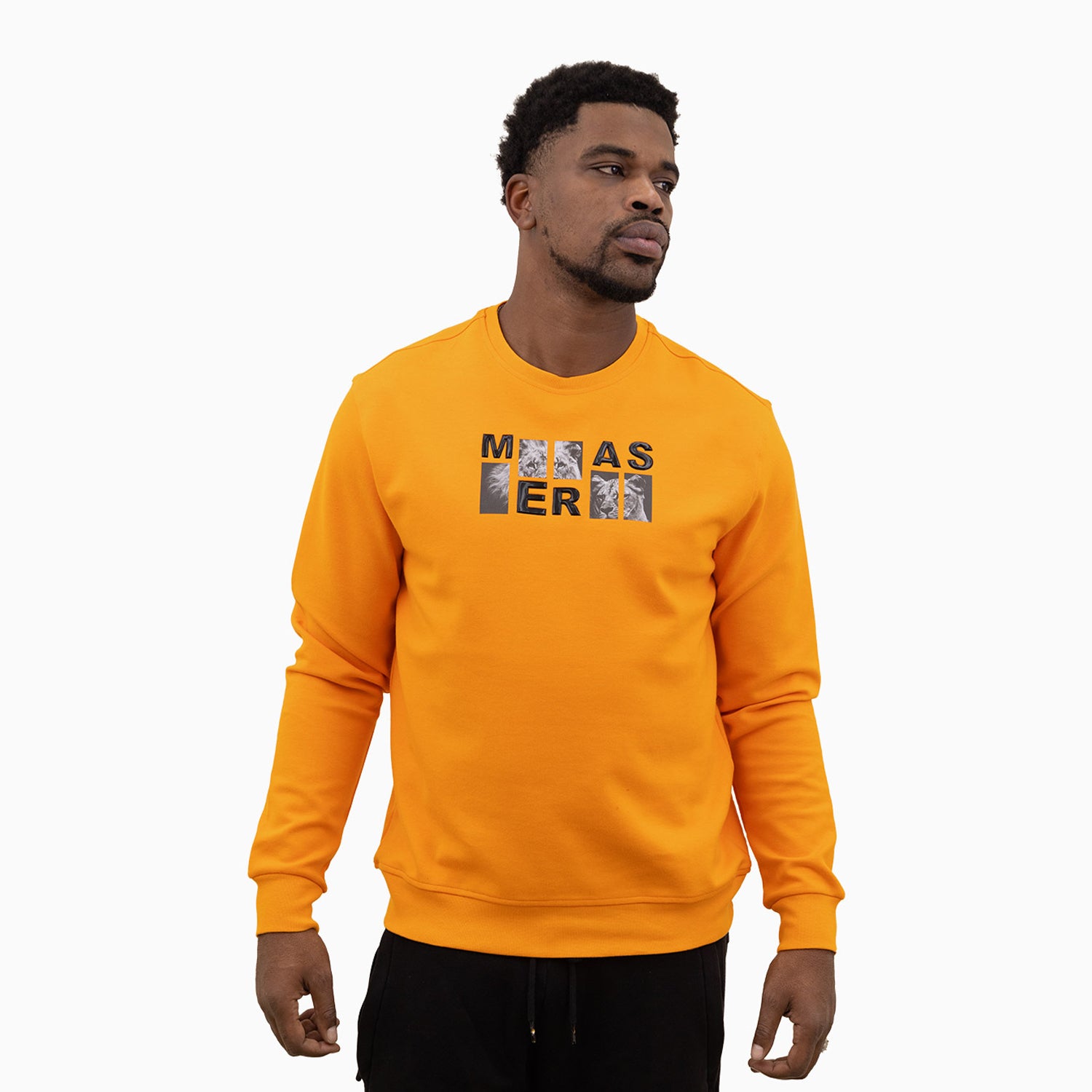 meras-mens-classic-logo-crew-neck-sweatshirt-mc2308-orange