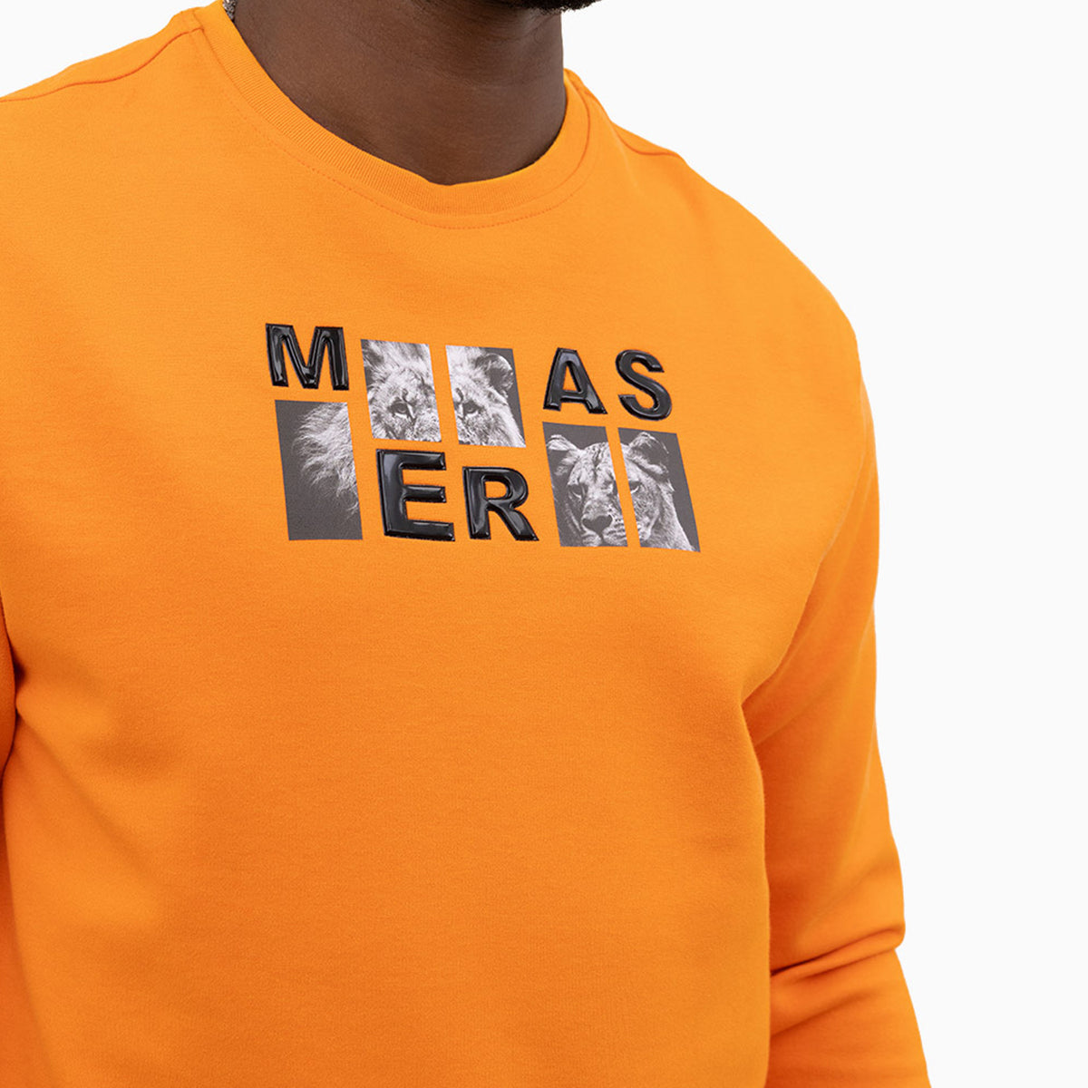 meras-mens-classic-logo-crew-neck-sweatshirt-mc2308-orange