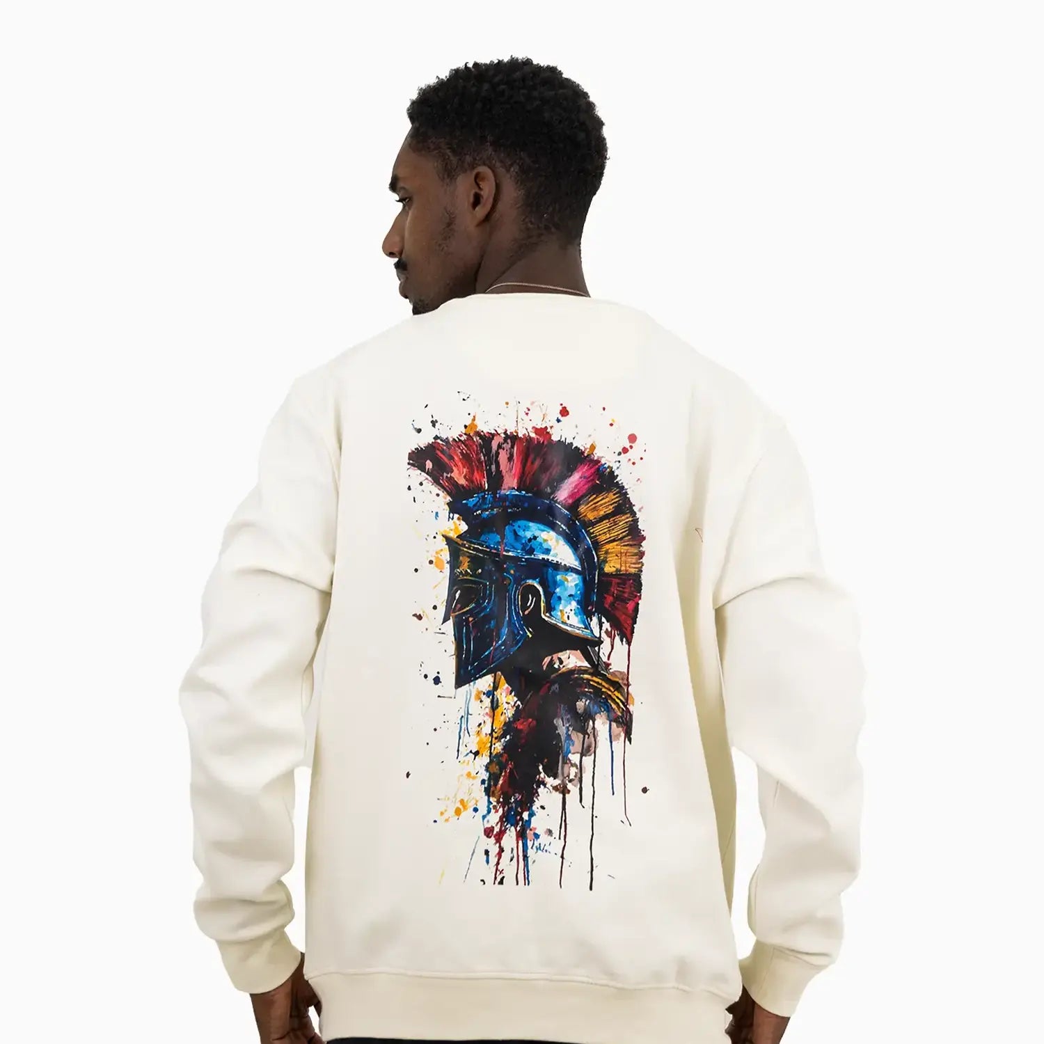 Men's Soldier Chenille Patch Crew Neck Sweatshirt Meras - Tops and Bottoms USA