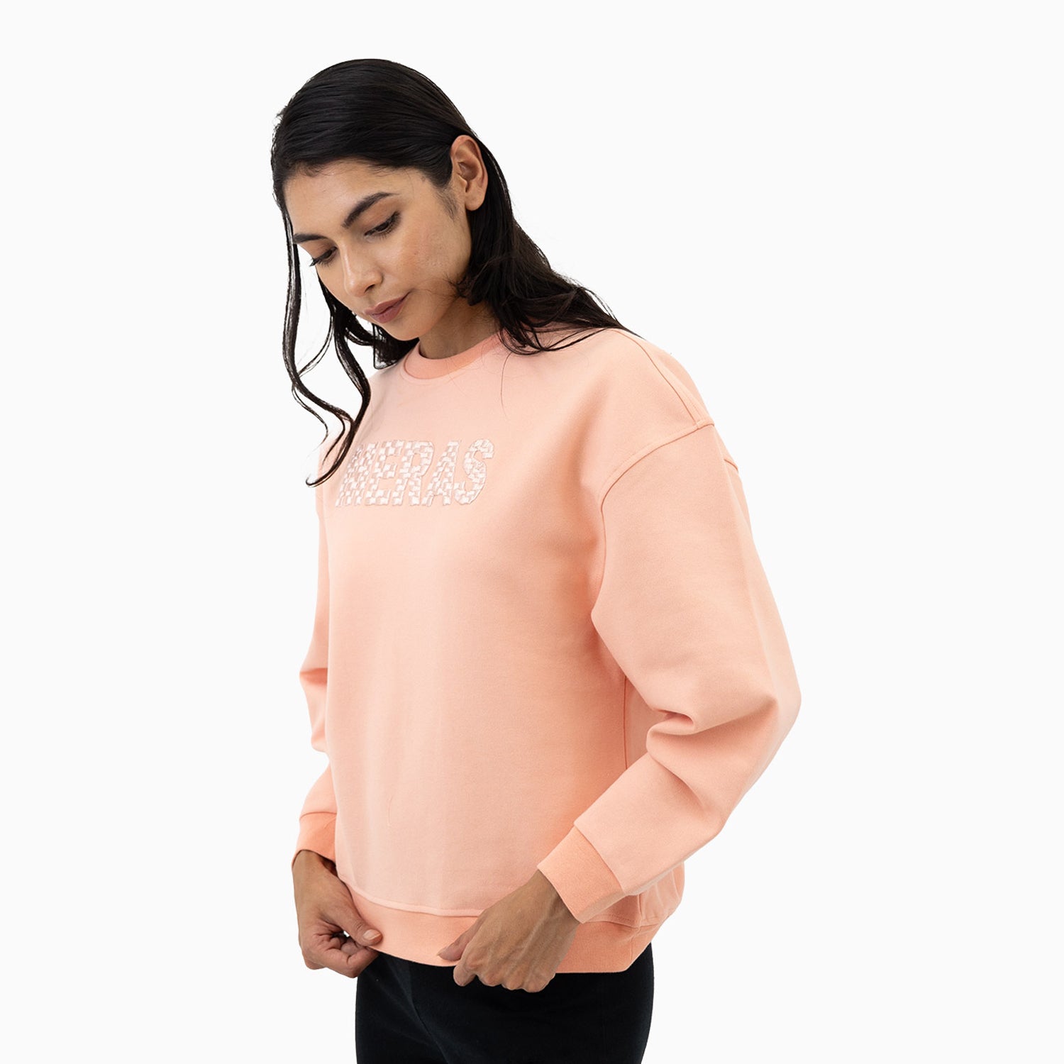 meras-womens-embroidery-crew-neck-sweatshirt-mcw2310-peach