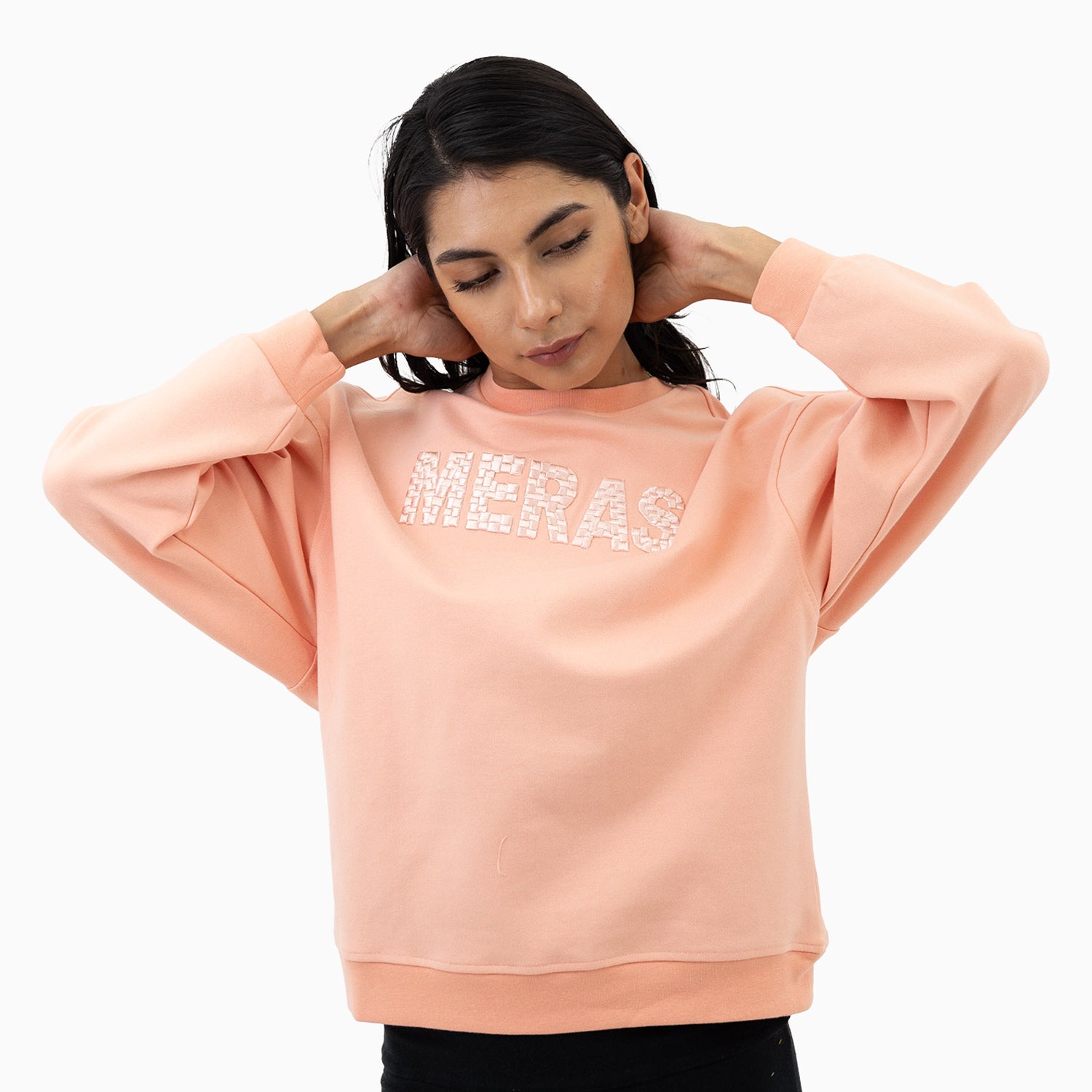 meras-womens-embroidery-crew-neck-sweatshirt-mcw2310-peach