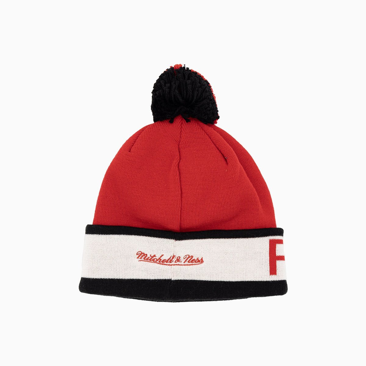 Atlanta Falcons NFL Pom Beanie Knit Hat Mitchell & Ness - Tops and Bottoms USA