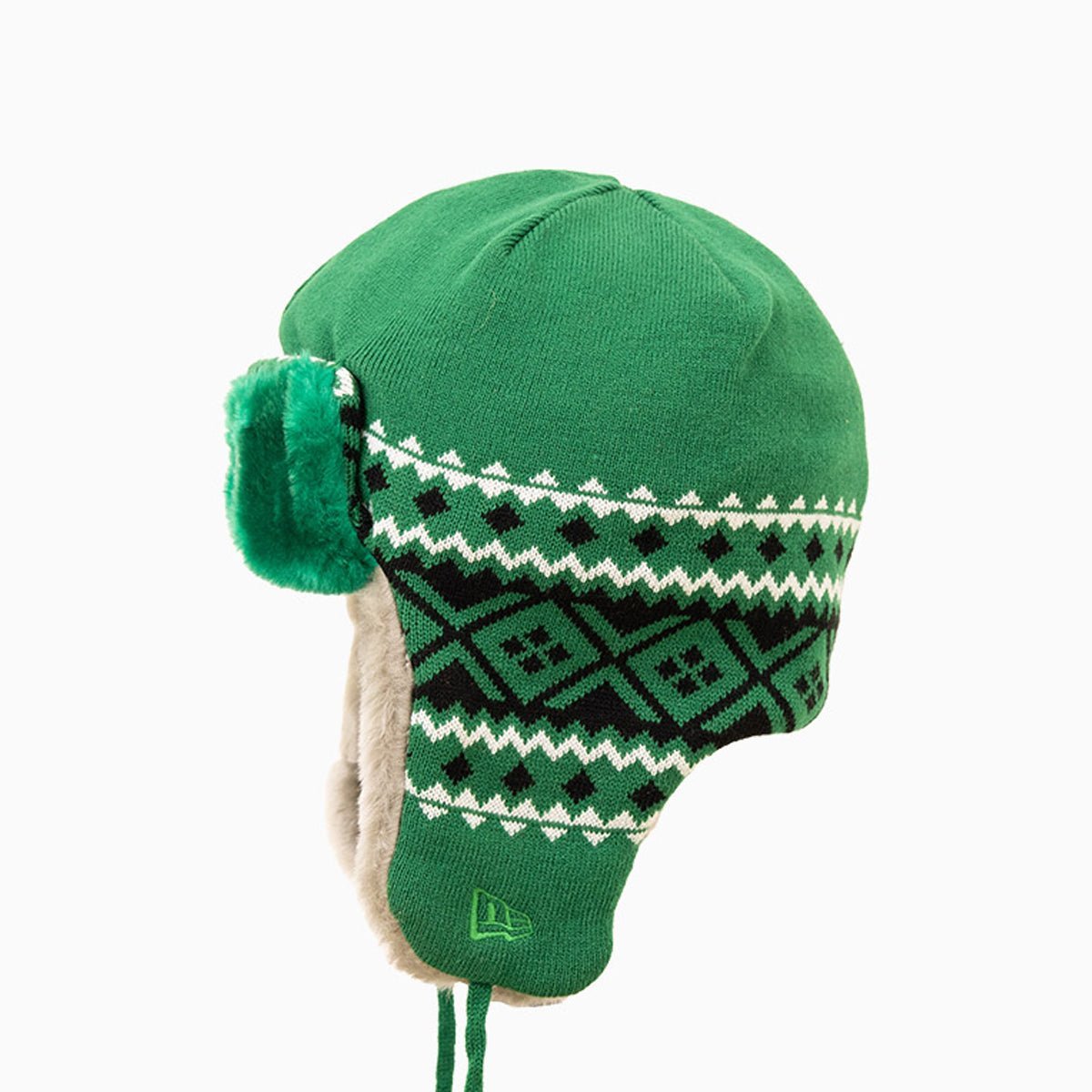 Boston Celtics NBA Trapper Knit Cuff Beanie Hat New Era - Tops and Bottoms USA