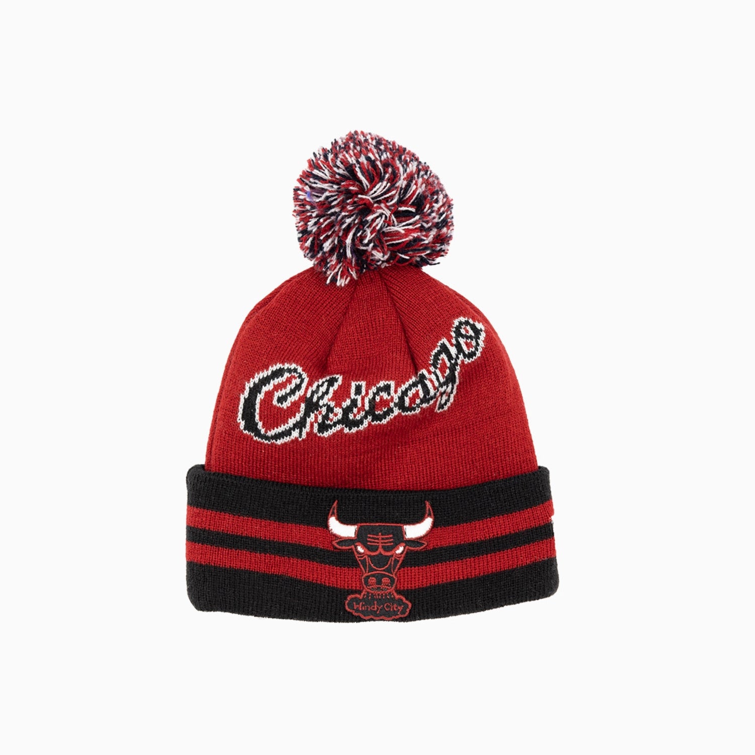 Gorro de punto con pompón de la NBA de los Chicago Bulls para niños