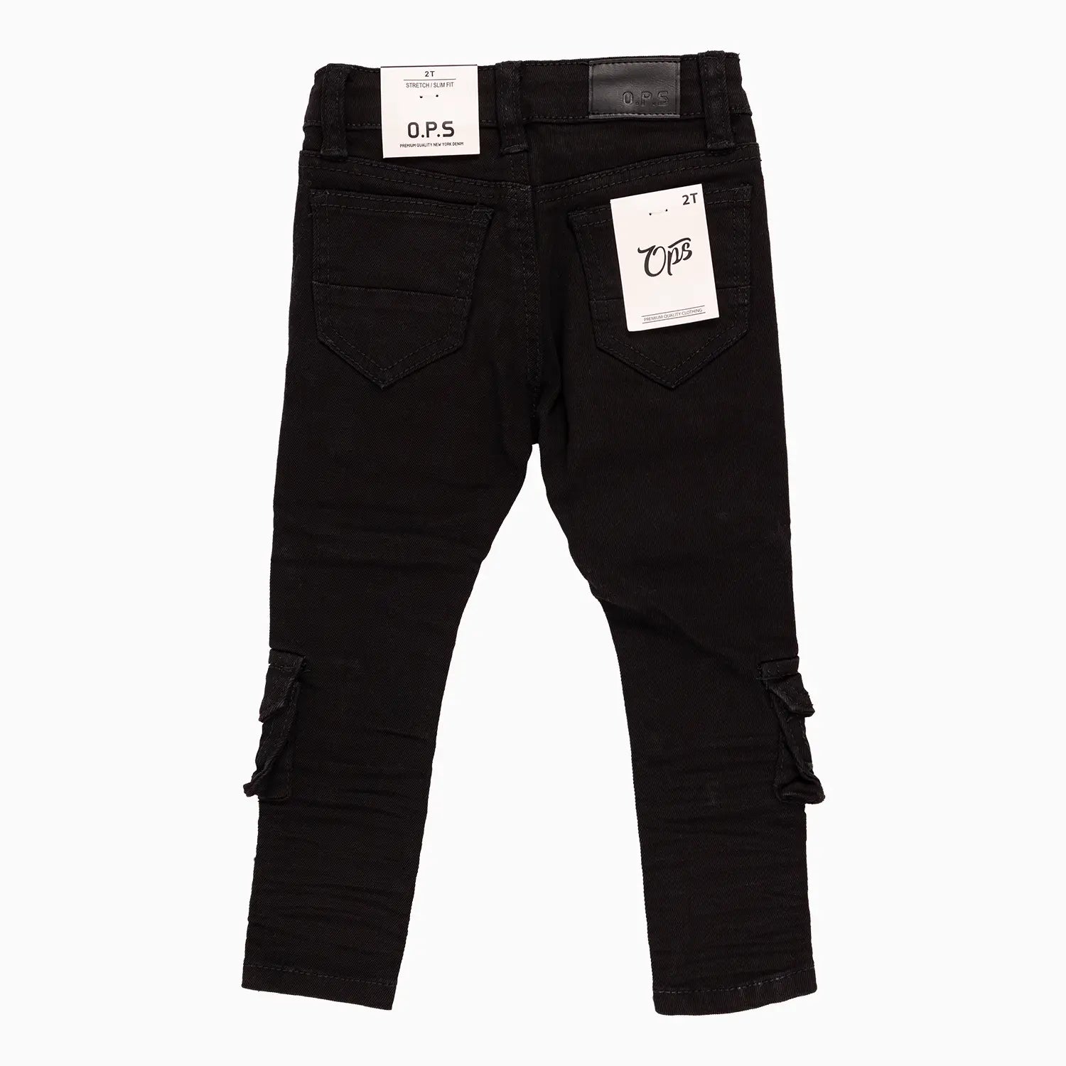 Kid's Slim Fit Cargo Denim Pant Ops Denim - Tops and Bottoms USA