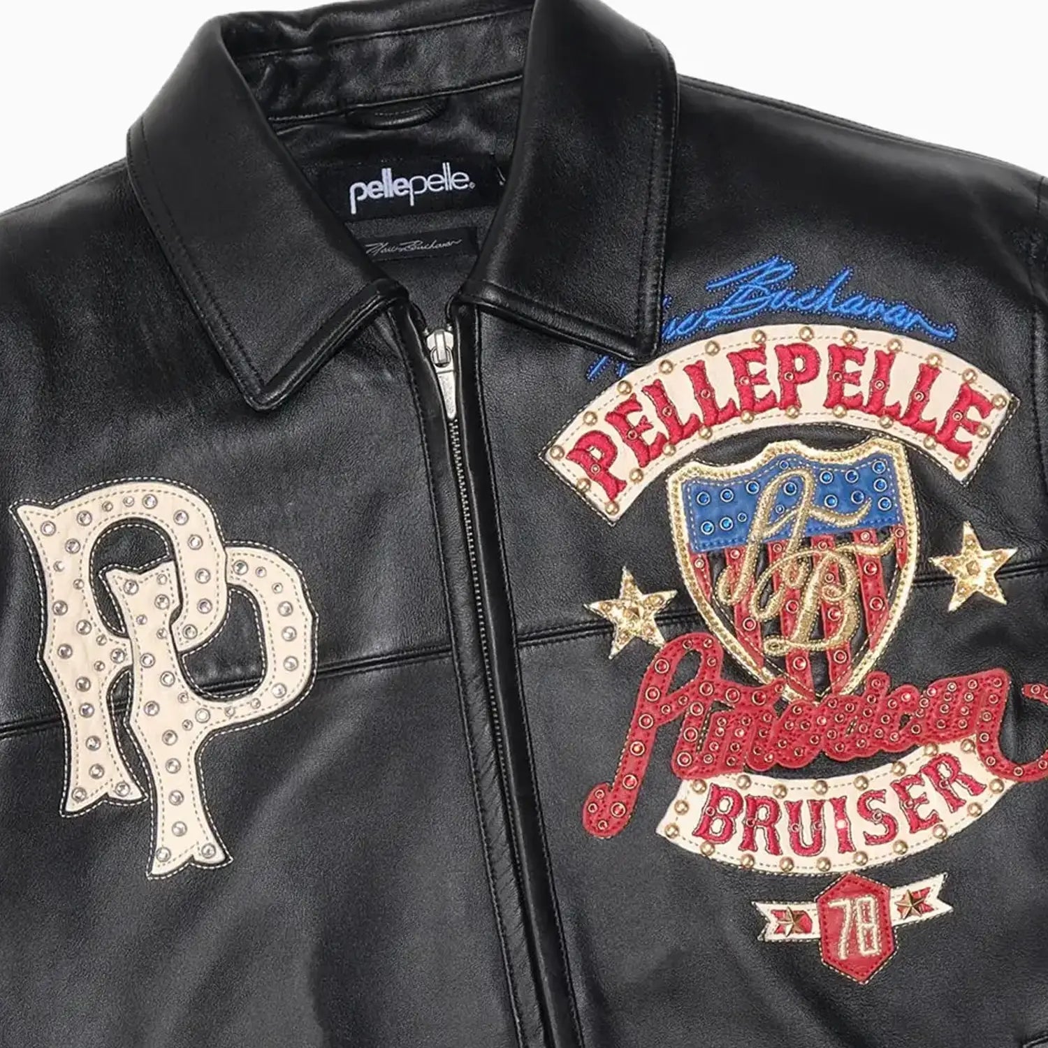 Men's American Bruiser Leather Jacket Pelle Pelle - Tops and Bottoms USA