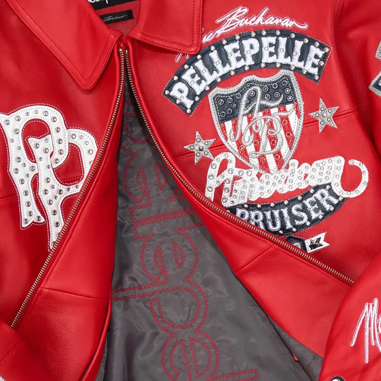 Men's American Bruiser Plush Leather Jacket Pelle Pelle - Tops and Bottoms USA