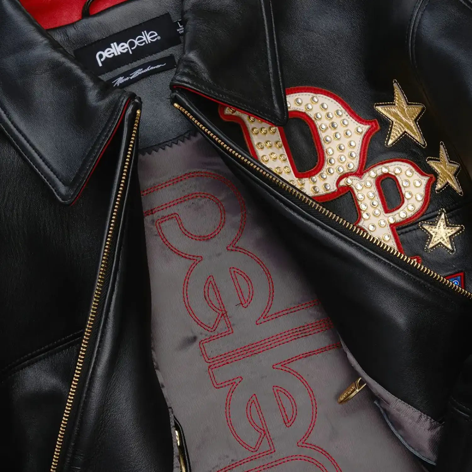 Men's Stars And Stripes Leather Jacket Pelle Pelle - Tops and Bottoms USA