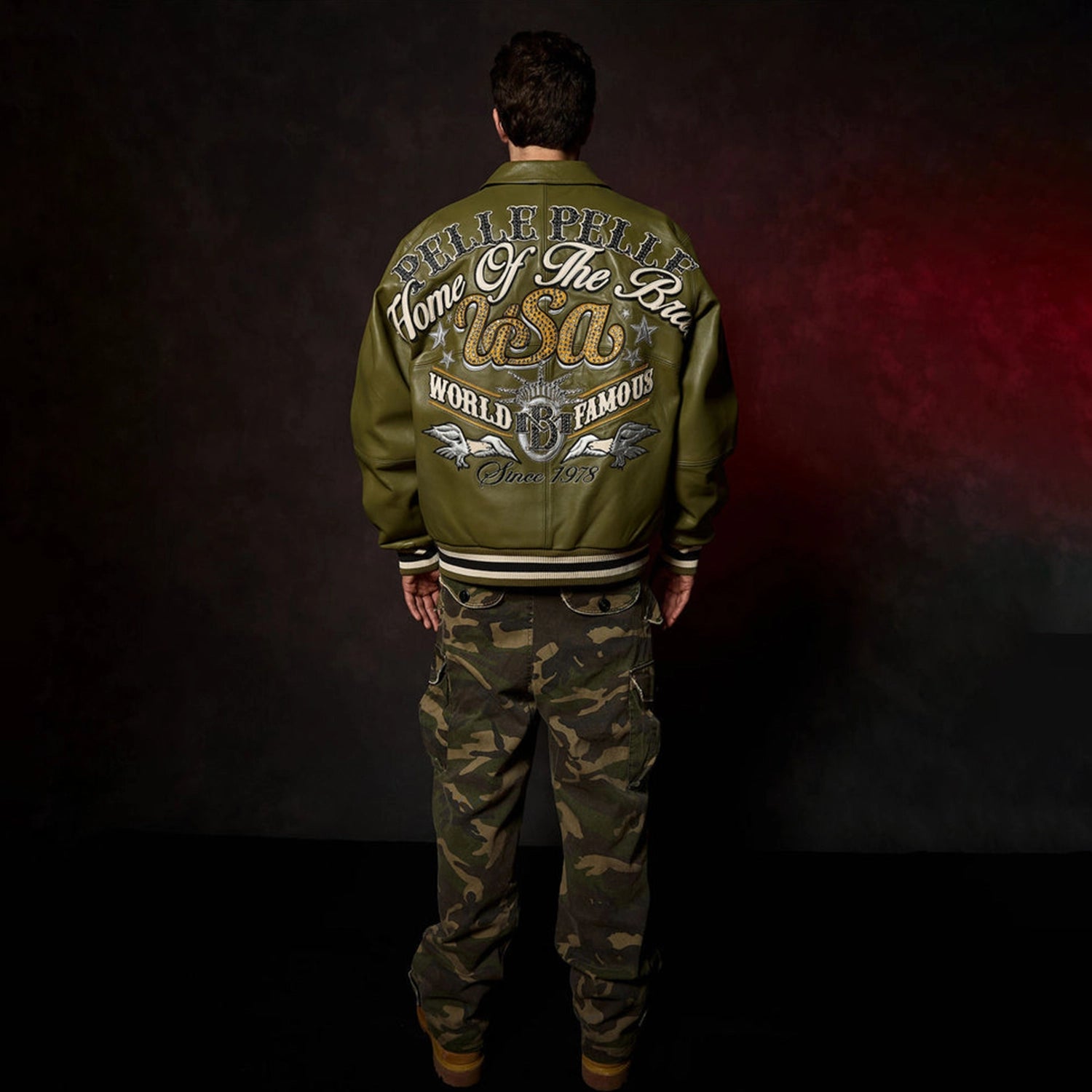 Men's Stars And Stripes Leather Jacket