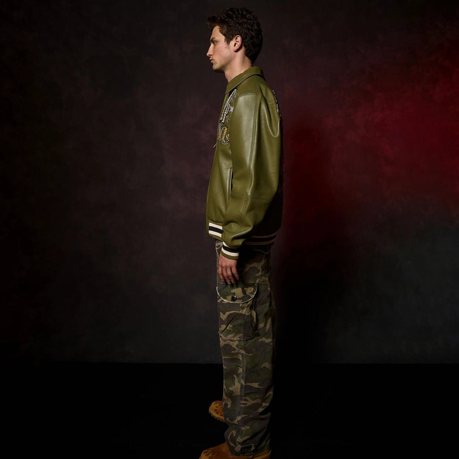 Men's Stars And Stripes Leather Jacket