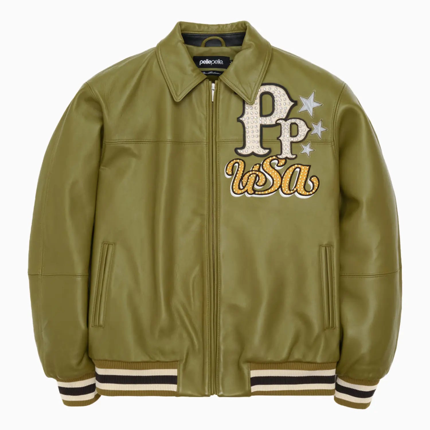 Men's Stars And Stripes Leather Jacket