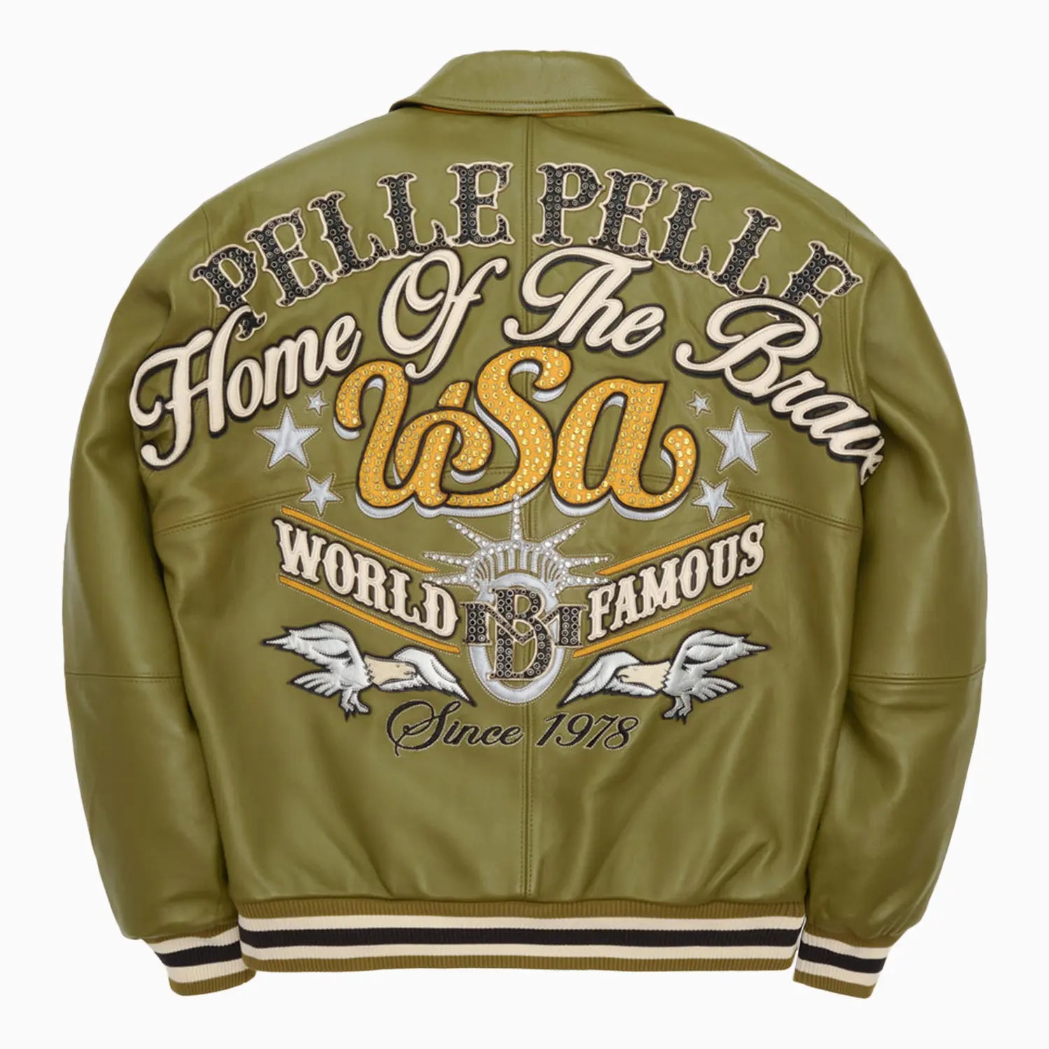 Men's Stars And Stripes Leather Jacket