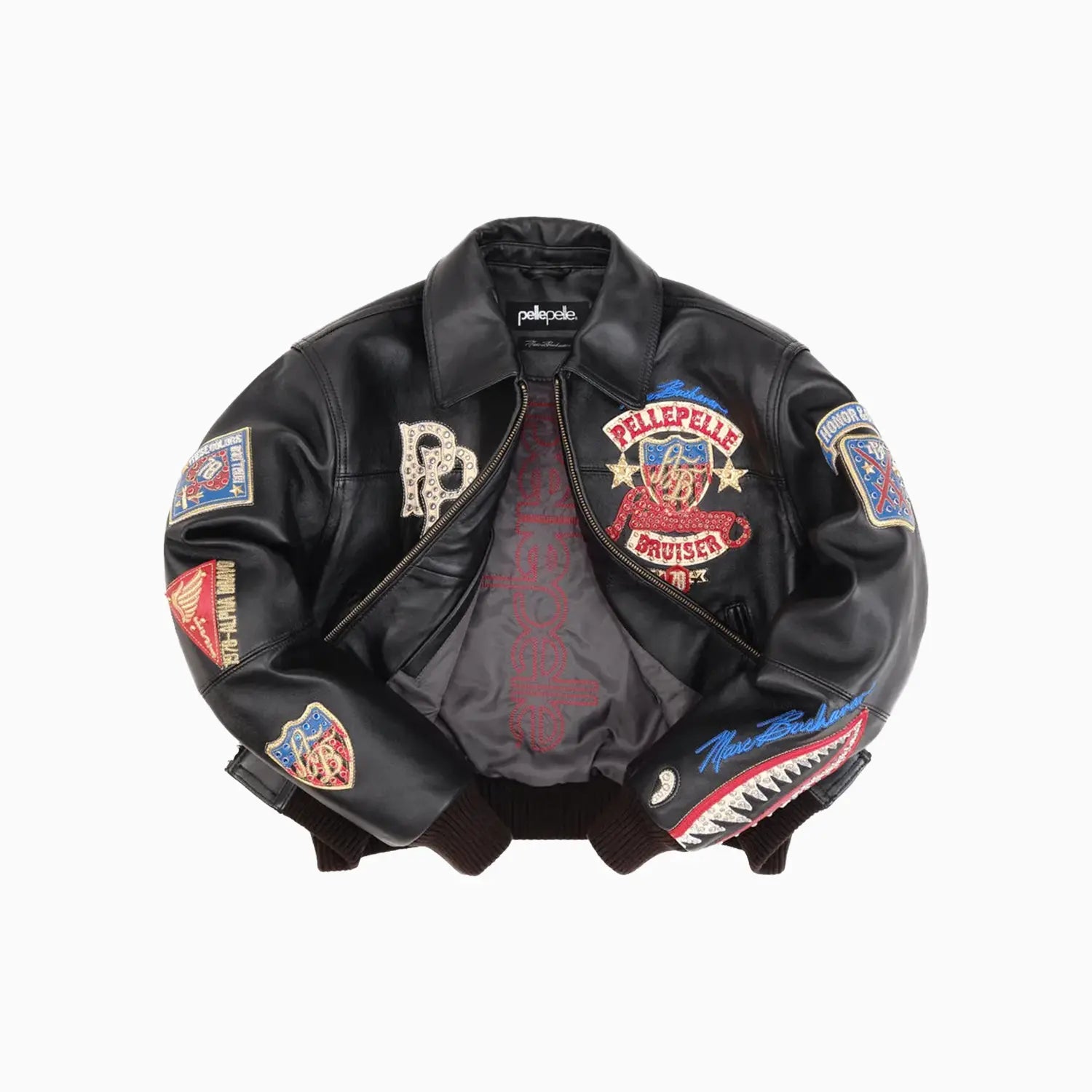 Women's American Bruiser Crop Leather Jacket Pelle Pelle - Tops and Bottoms USA