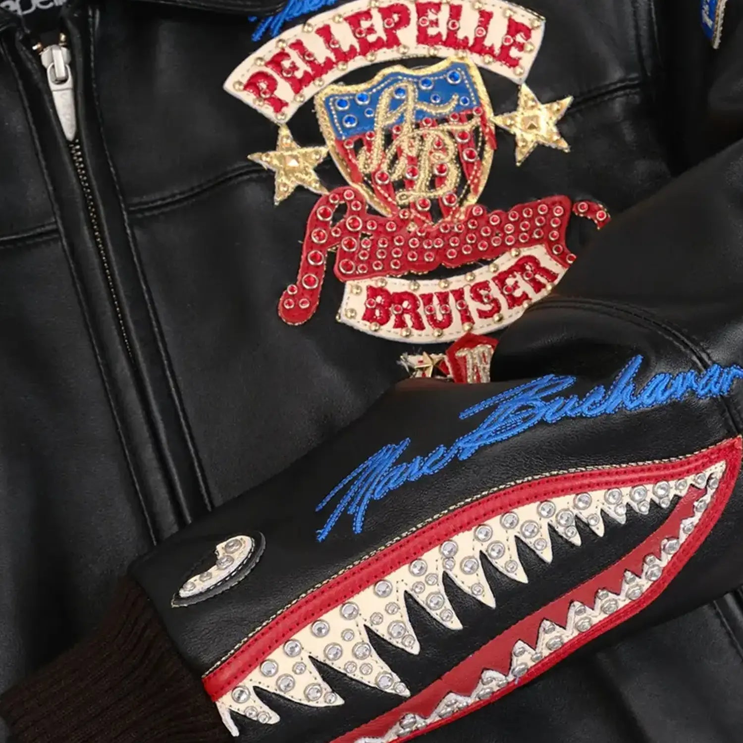 Women's American Bruiser Crop Leather Jacket Pelle Pelle - Tops and Bottoms USA