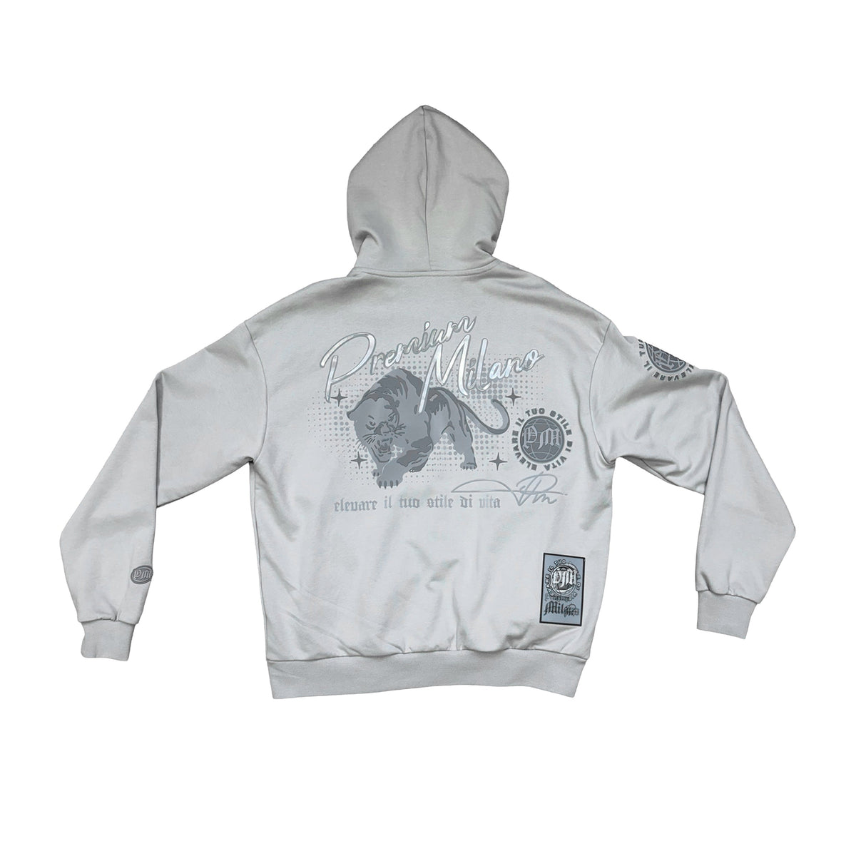 Men's Tonal Panther Zipper Hoodie Premium Milano - Tops and Bottoms USA