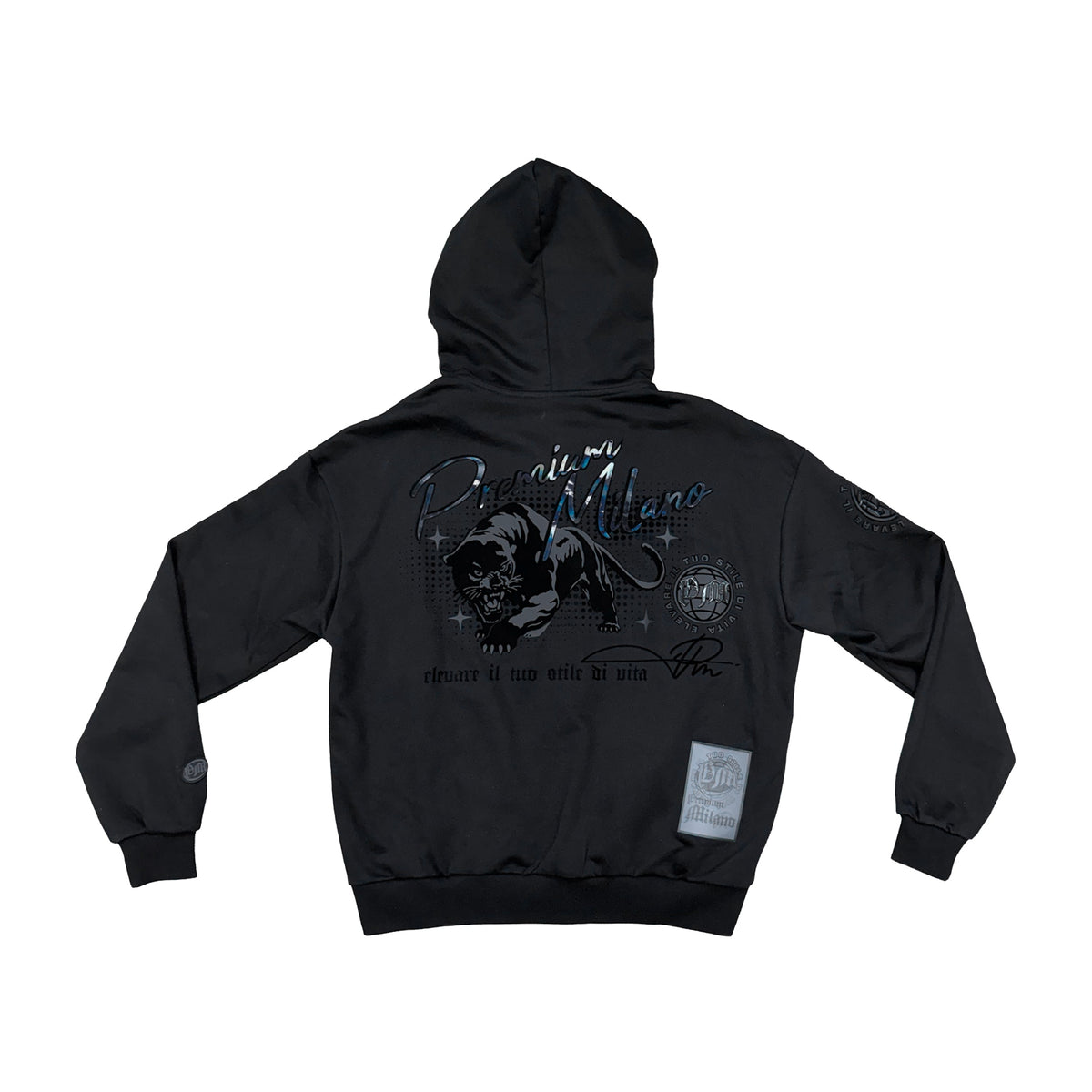 Men's Tonal Panther Zipper Hoodie Premium Milano - Tops and Bottoms USA
