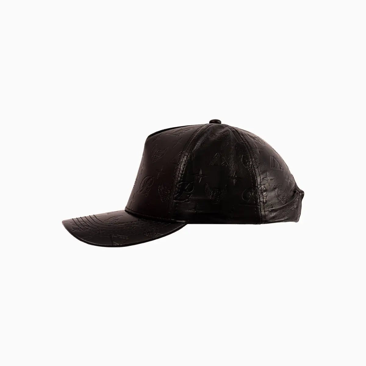 Men's Leather Monogram Strapback Hat