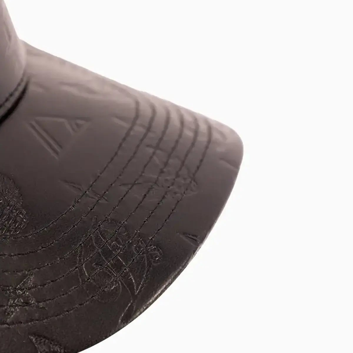 Men's Leather Monogram Strapback Hat