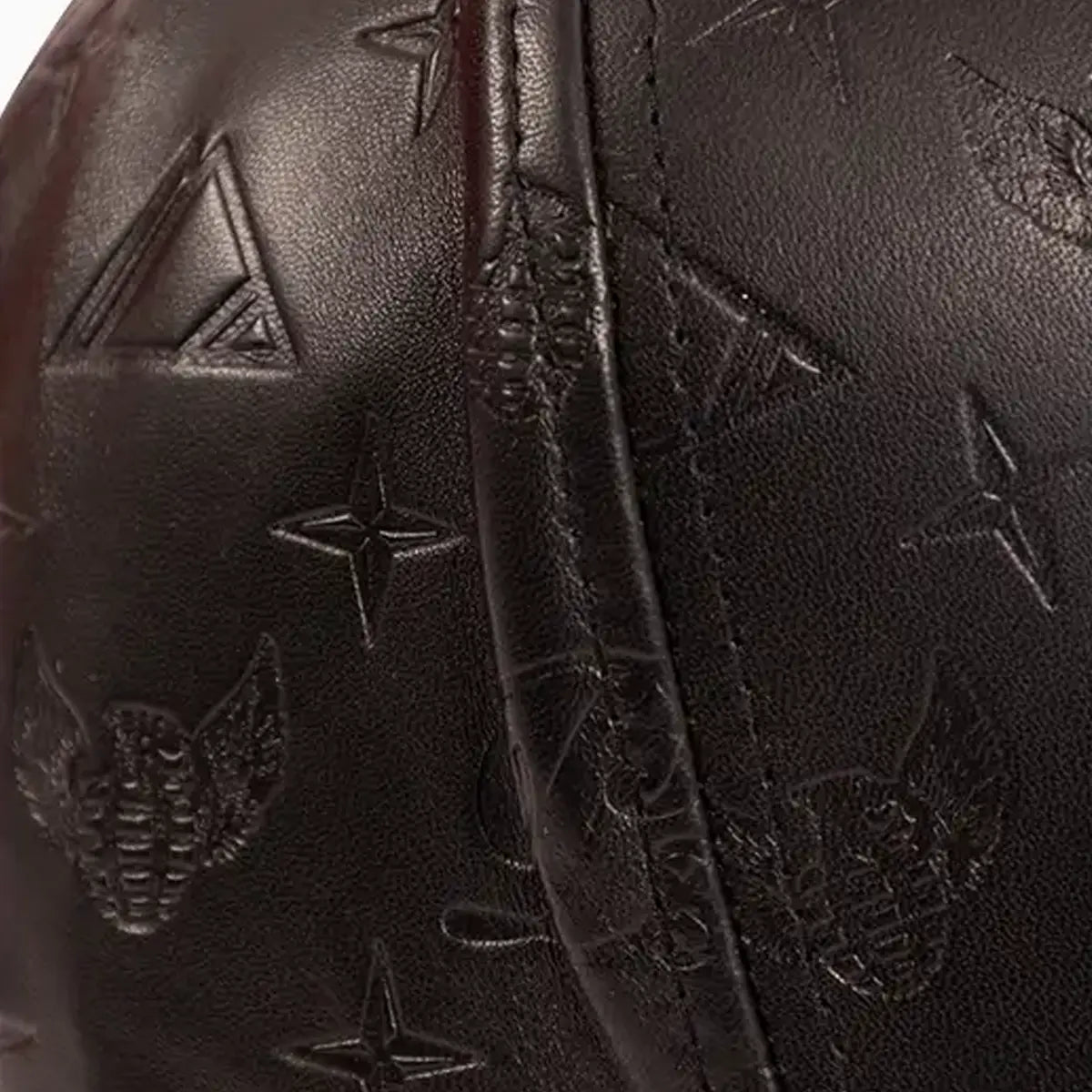 Men's Leather Monogram Strapback Hat